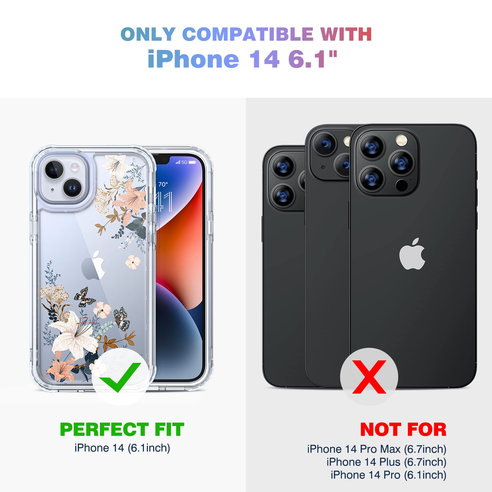 Foto 8 pulgar | Funda De Teléfono Diaclara Diseñada Para Iphone 14 6.1 Lily - Venta Internacional.