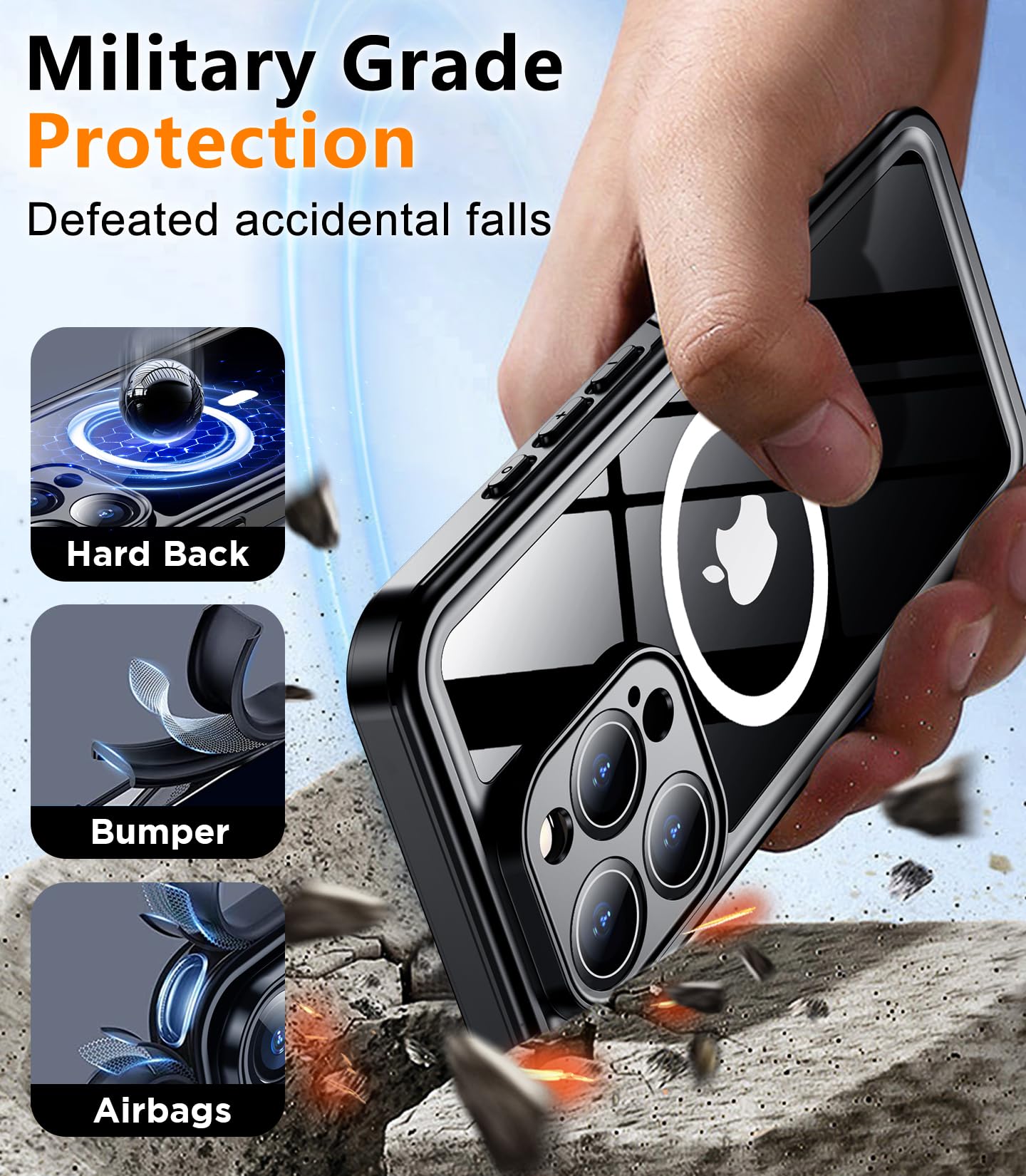 Foto 5 pulgar | Funda De Teléfono Temdan Magnética Impermeable Para Iphone 16 Pro De 6.3 Pulgadas - Venta Internacional.