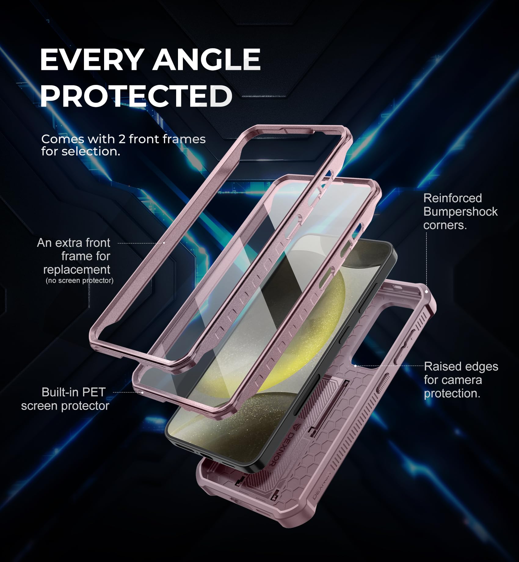 Foto 6 pulgar | Funda Dexnor Para Samsung Galaxy S24 Con Cámara Deslizante, Color Rosa - Venta Internacional.