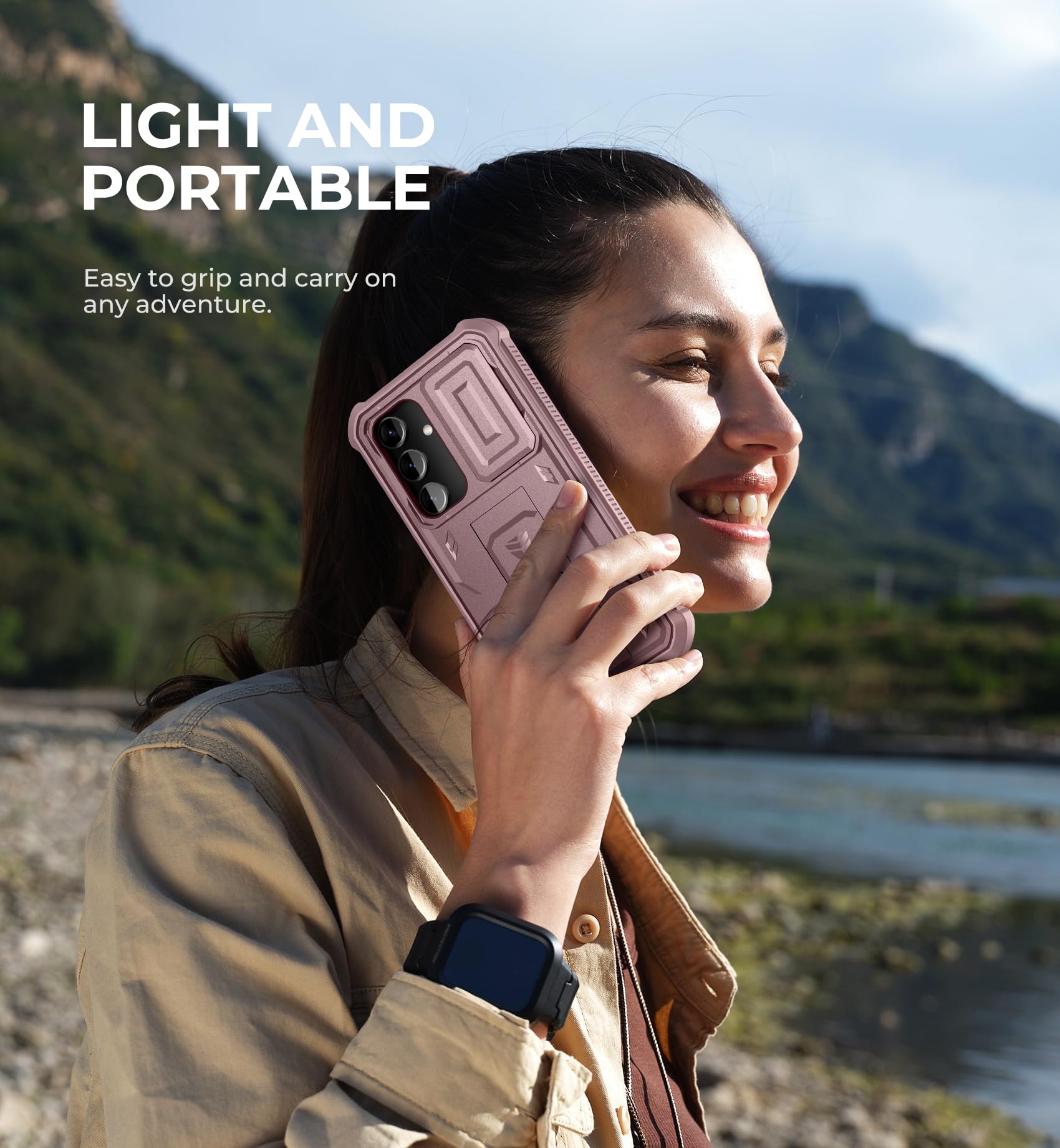 Foto 8 pulgar | Funda Dexnor Para Samsung Galaxy S24 Con Cámara Deslizante, Color Rosa - Venta Internacional.