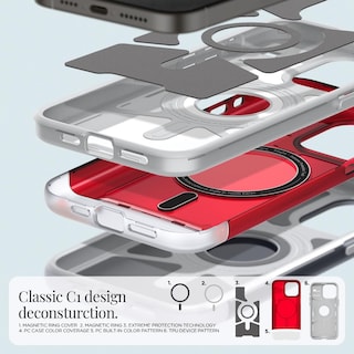 Foto 5 | Funda Spigen Classic C1 Magfit Para Iphone 15 Pro (2023), Color Rubí - Venta Internacional.