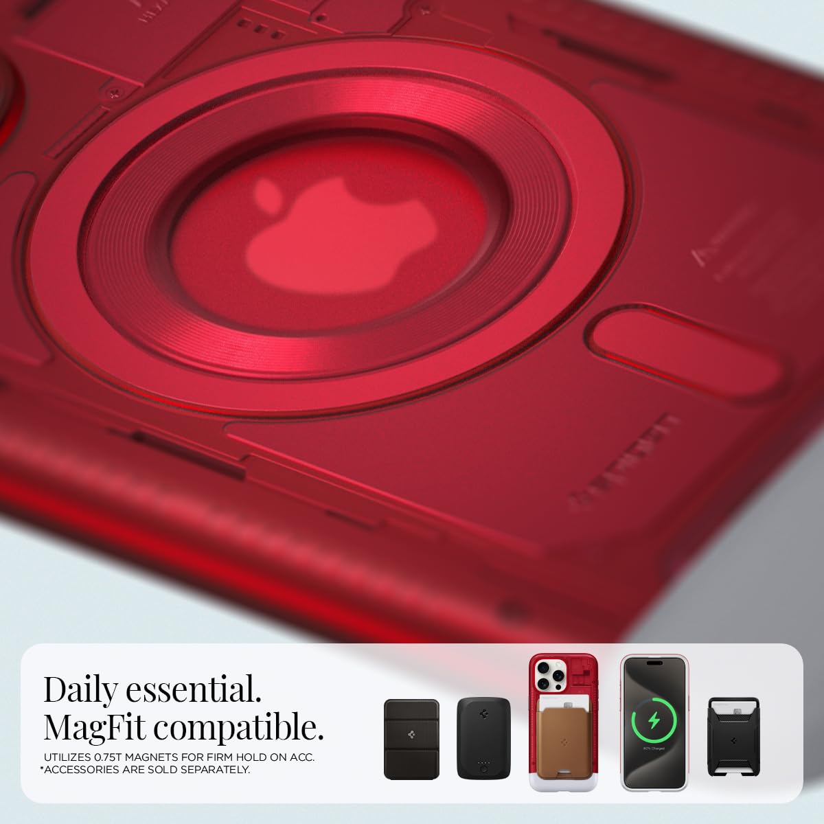 Foto 7 pulgar | Funda Spigen Classic C1 Magfit Para Iphone 15 Pro (2023), Color Rubí - Venta Internacional.
