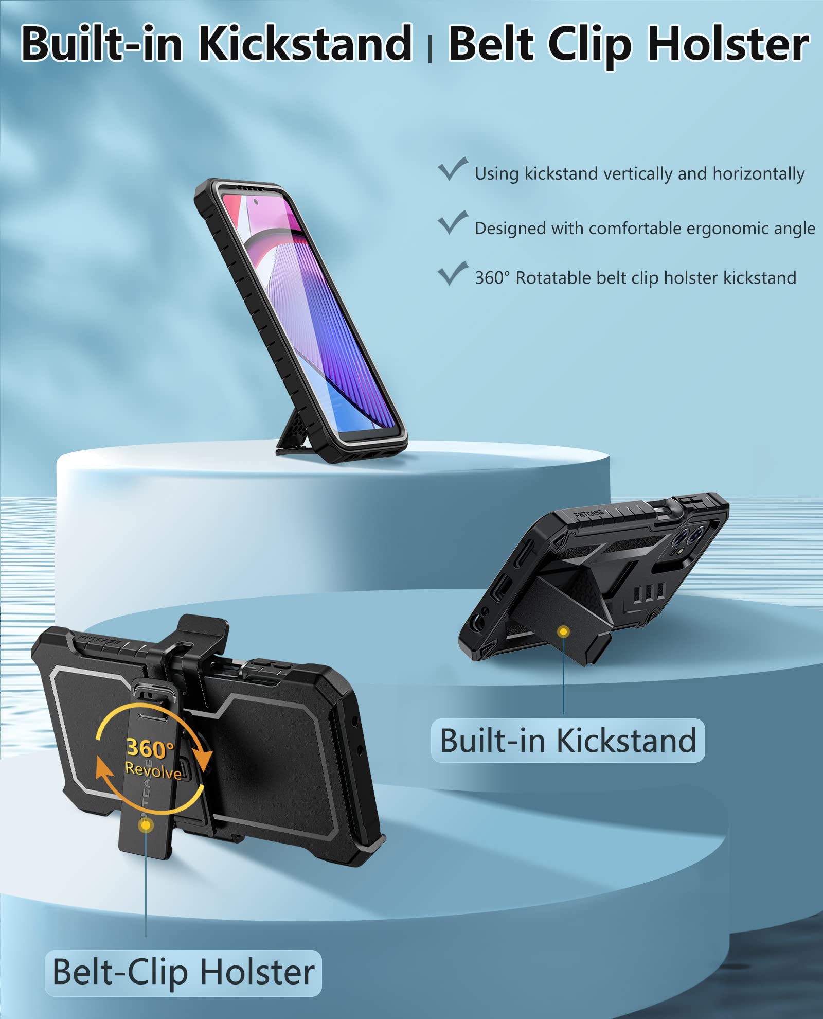 Foto 4 pulgar | Funda De Teléfono Fntcase Para Motorola Moto G Power 5g 2023 Negra - Venta Internacional.