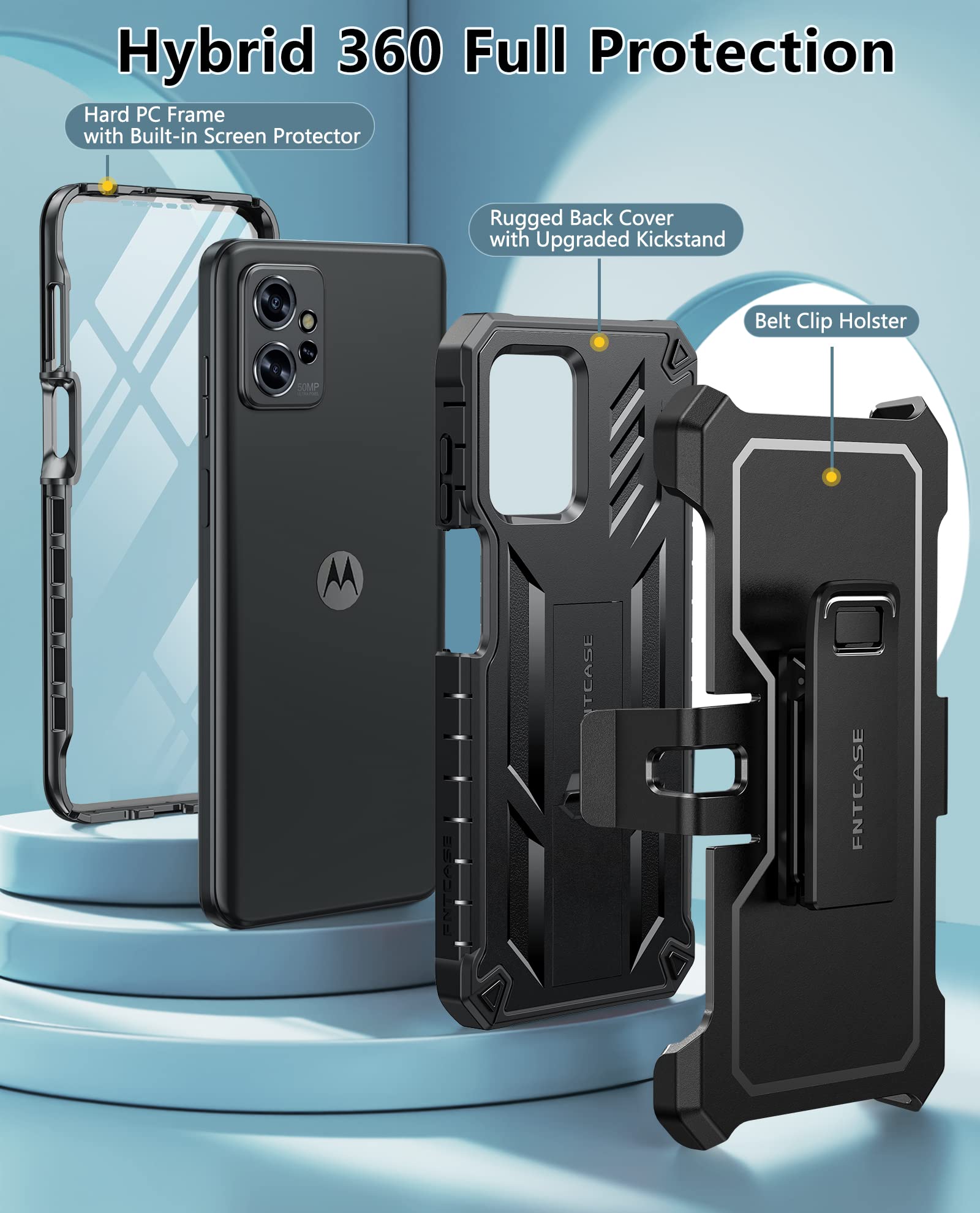 Foto 4 | Funda De Teléfono Fntcase Para Motorola Moto G Power 5g 2023 Negra - Venta Internacional.