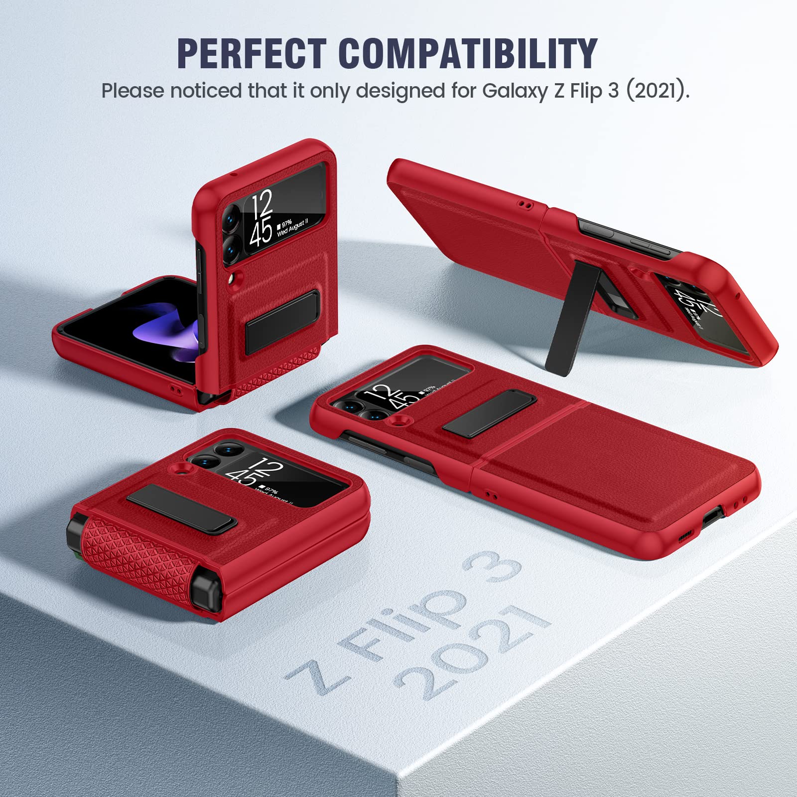 Foto 3 pulgar | Funda Con Función Atril Para Samsung Galaxy Z Flip 3 5g Con Cámara - Venta Internacional.