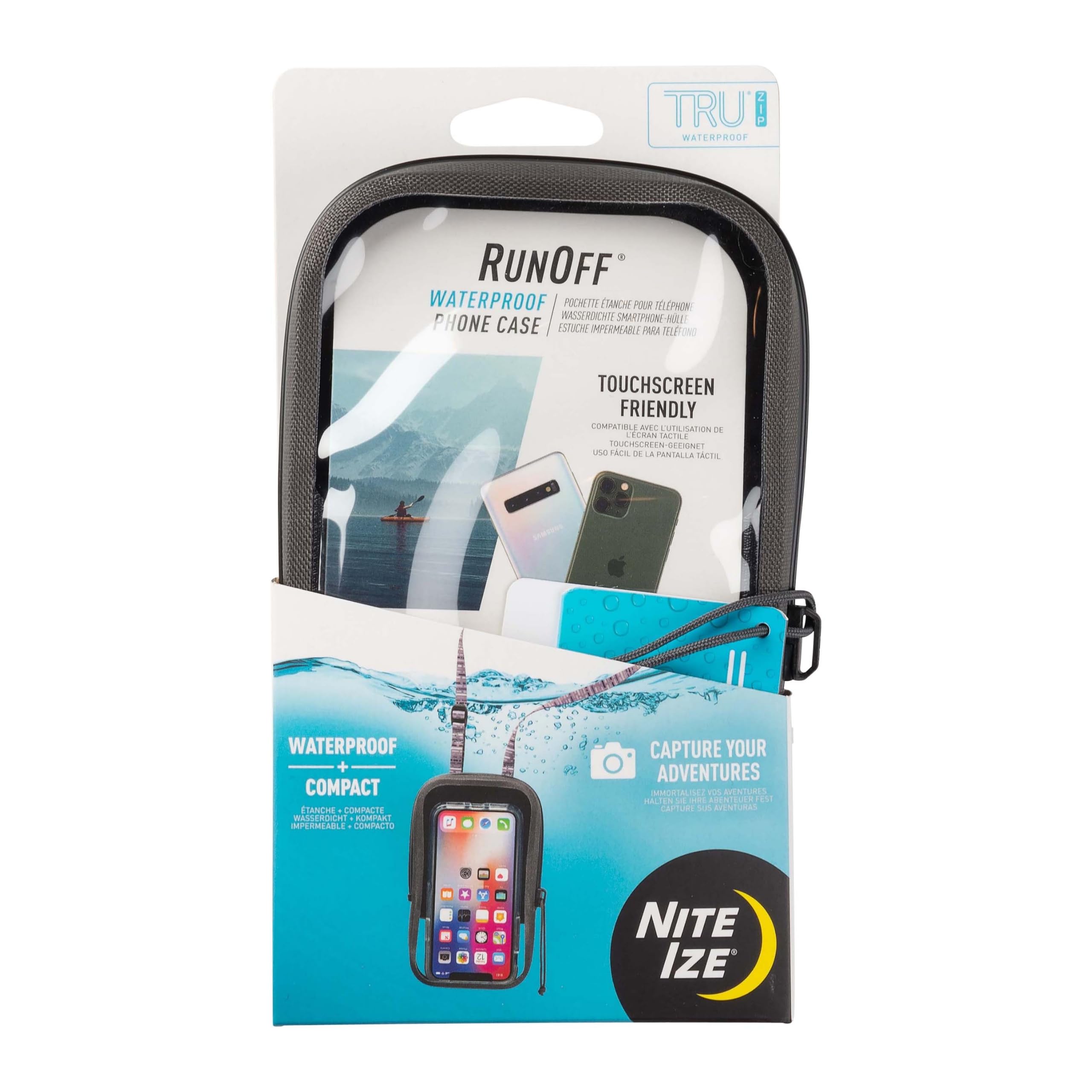 Funda Impermeable Para Teléfono Nite Ize Runoff Con Cremallera Tru Ip67, Color Gris - Venta Internacional.