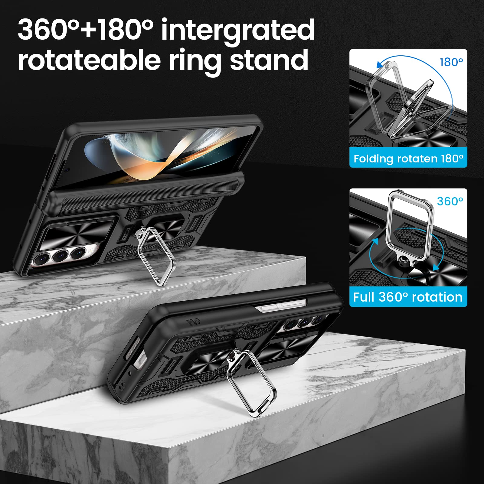 Foto 8 pulgar | Funda Vego Para Samsung Galaxy Z Fold 4 Con Clip Para Cinturón Y Soporte - Venta Internacional.