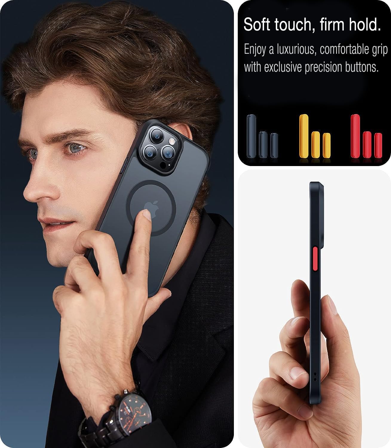 Foto 7 pulgar | Funda De Teléfono Torras A Prueba De Golpes Para Iphone 15 Pro Max Frosted Black - Venta Internacional.