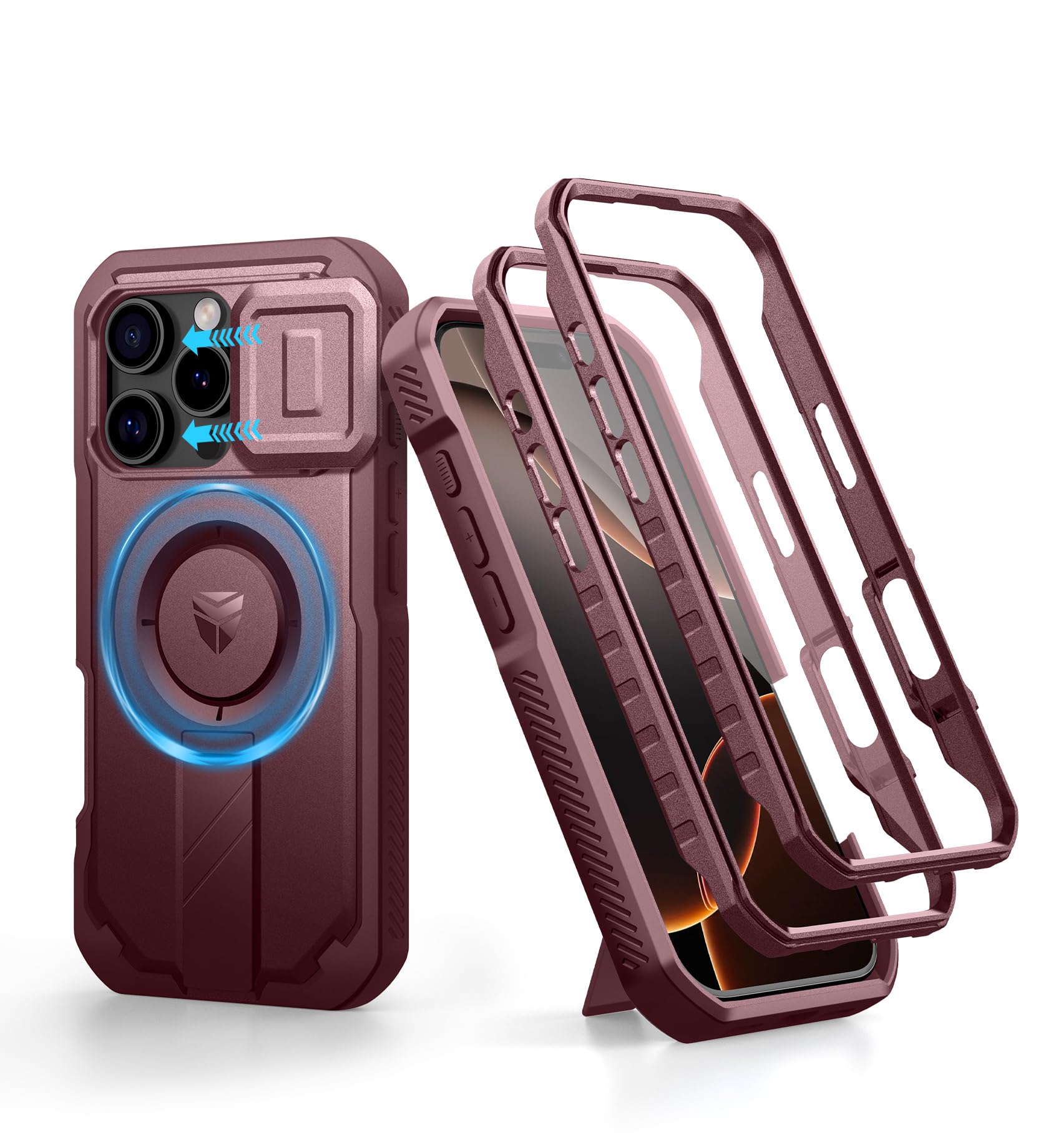 Foto 1 | Funda Dexnor Para Iphone 16 Pro Con Cámara Deslizante, Color Rojo - Venta Internacional.