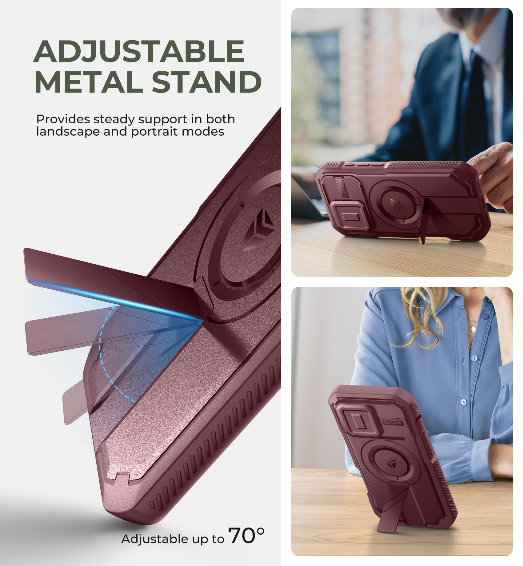 Foto 6 pulgar | Funda Dexnor Para Iphone 16 Pro Con Cámara Deslizante, Color Rojo - Venta Internacional.