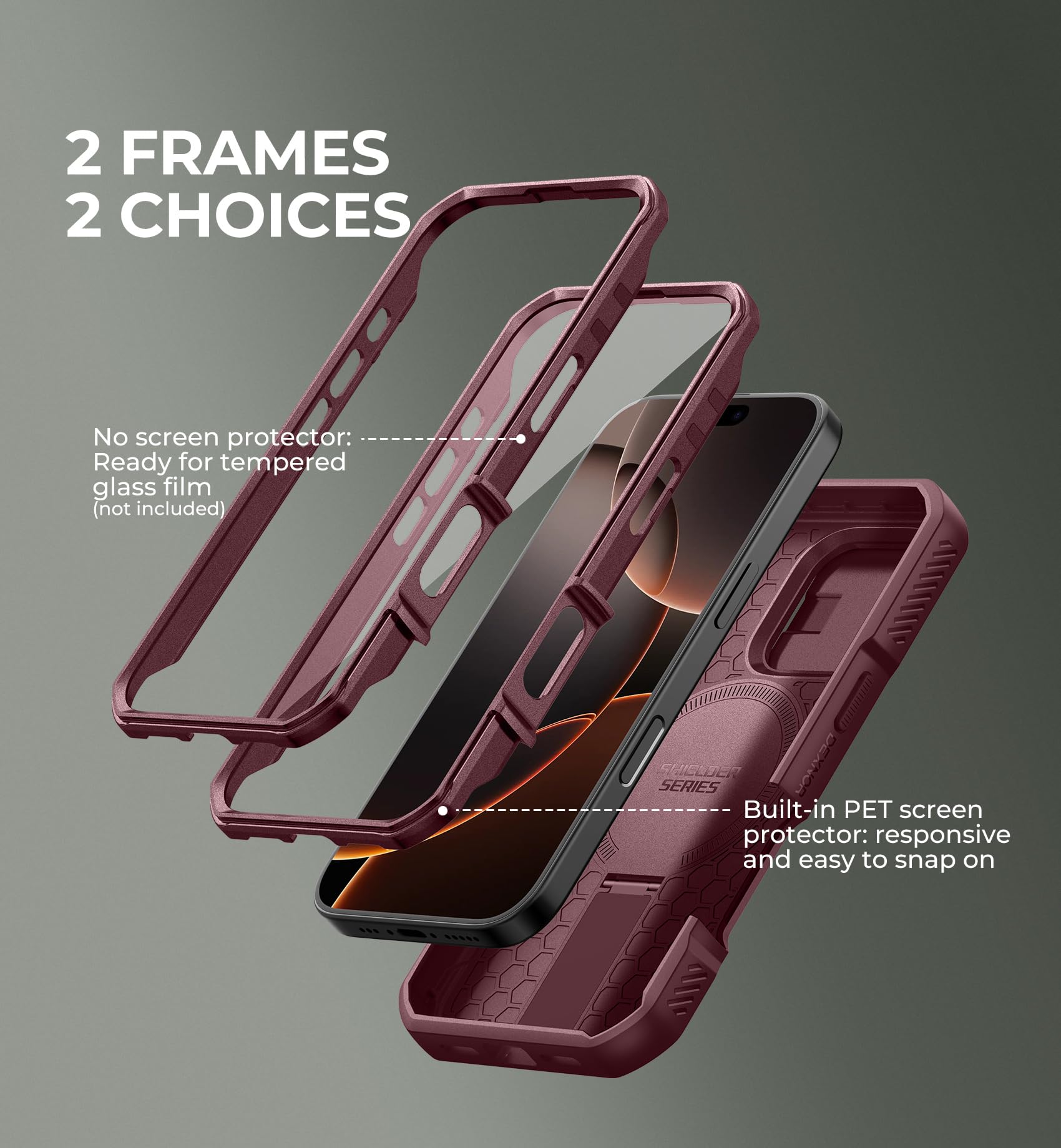Foto 7 pulgar | Funda Dexnor Para Iphone 16 Pro Con Cámara Deslizante, Color Rojo - Venta Internacional.