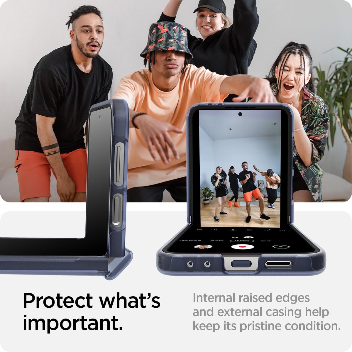 Foto 5 pulgar | Funda Spigen Ultra Hybrid Pro Para Galaxy Z Flip 6, Color Azul Marino - Venta Internacional.