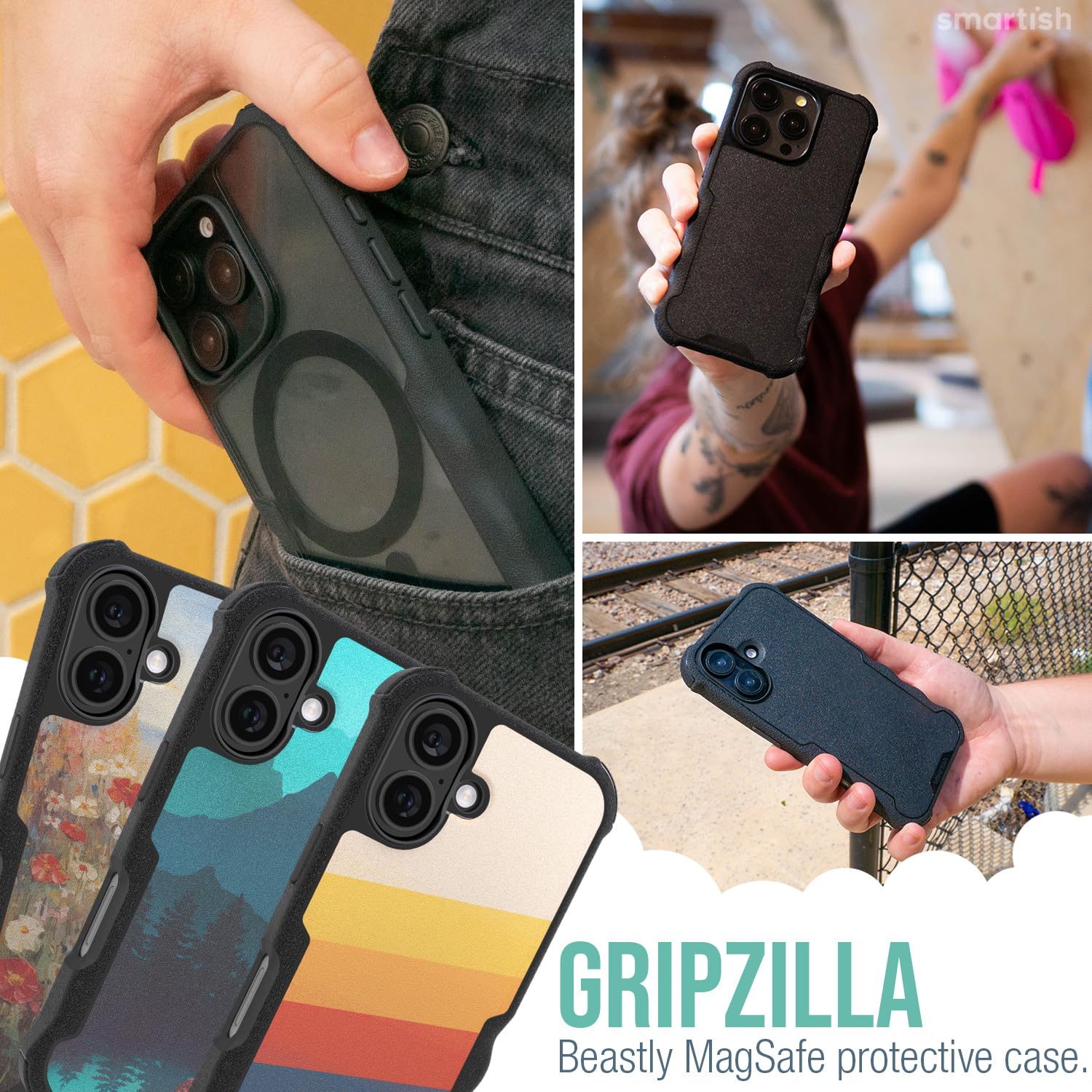 Foto 7 pulgar | Funda Magnética Protectora Smartish Gripzilla Para Iphone 16 - Venta Internacional.
