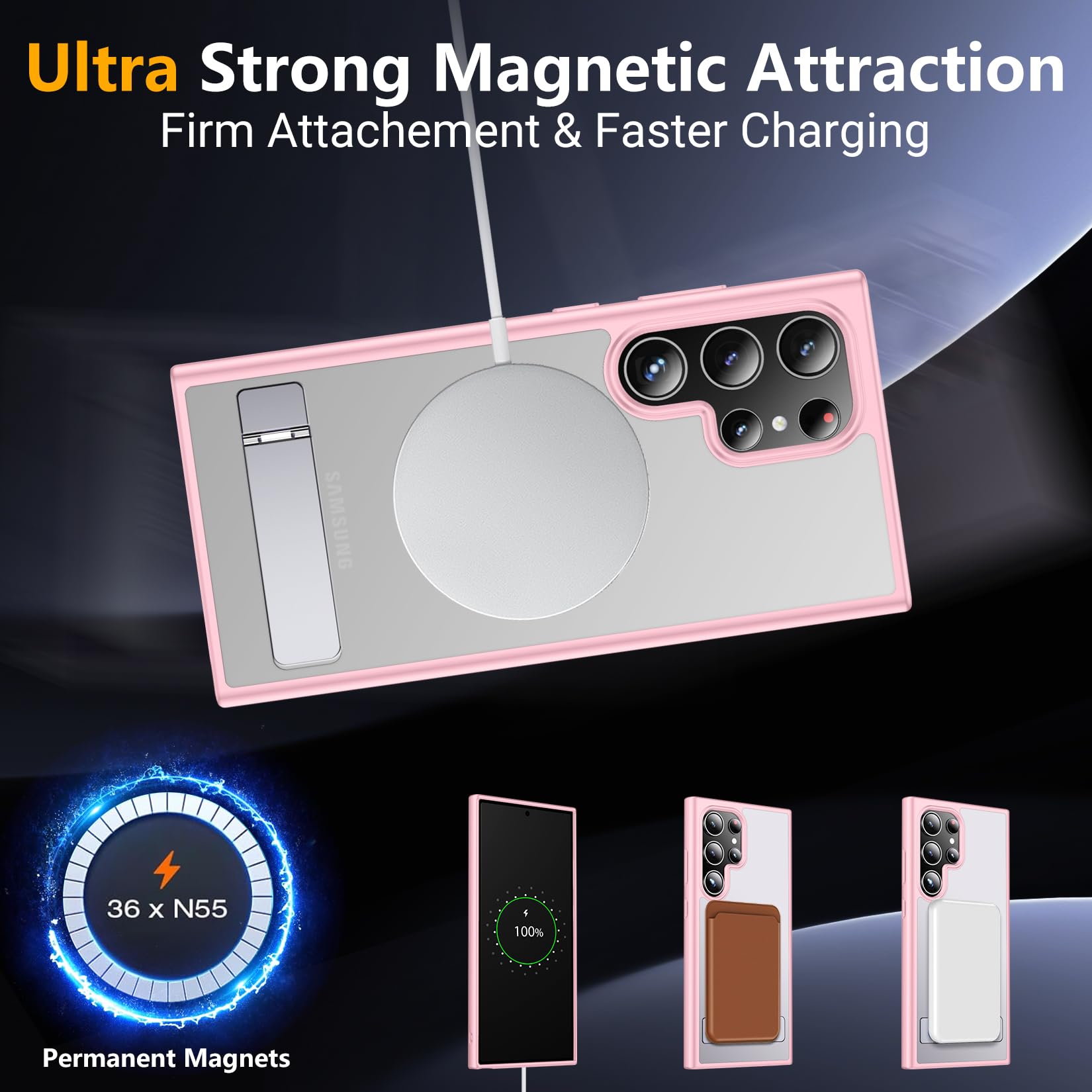 Foto 4 pulgar | Funda Magnética Spidercase Con Soporte Para Samsung Galaxy S23 Ultra - Venta Internacional.
