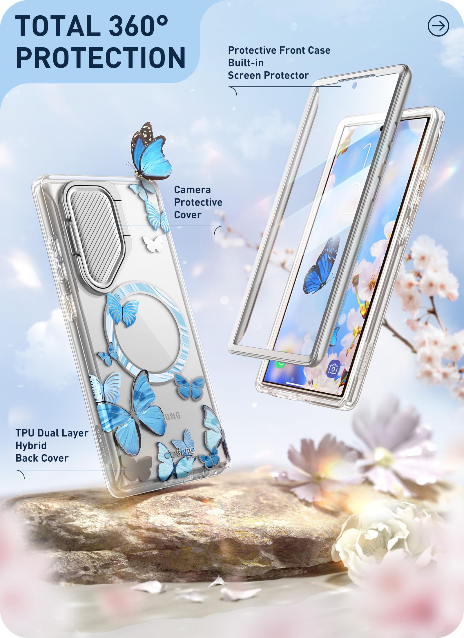 Foto 7 pulgar | Funda De Teléfono I-blason Cosmo Para Samsung Galaxy S24 Ultra Blue - Venta Internacional.