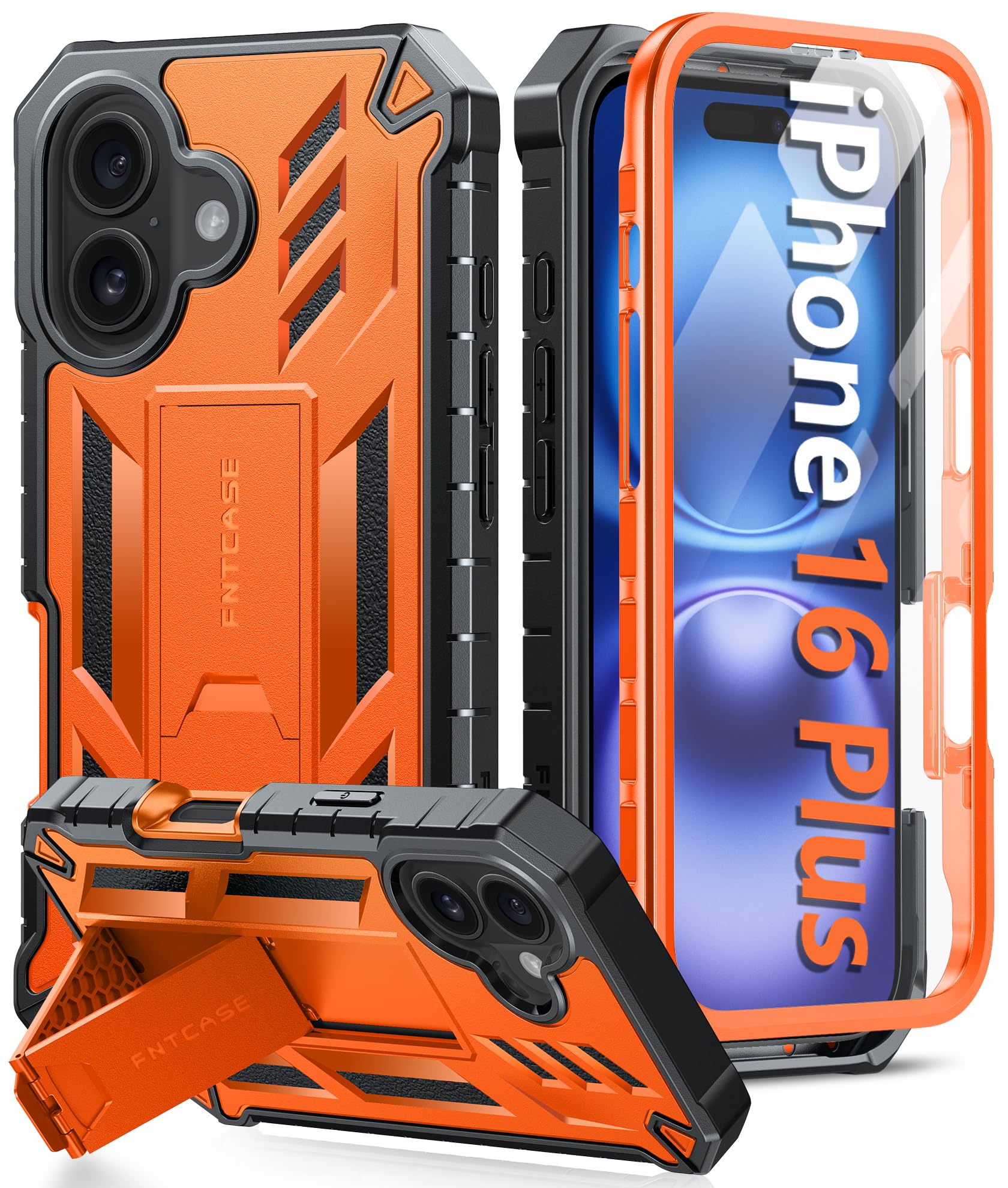 Foto 1 | Funda De Teléfono Fntcase Para Iphone 16 Plus Con Soporte Naranja - Venta Internacional.
