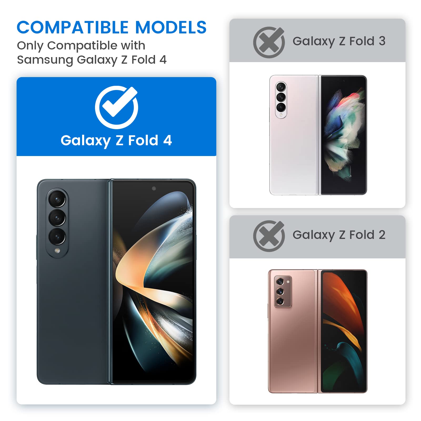 Foto 3 pulgar | Funda Vego Para Galaxy Z Fold 4 Con Soporte Para Bolígrafos S, Color Azul Medianoche - Venta Internacional.