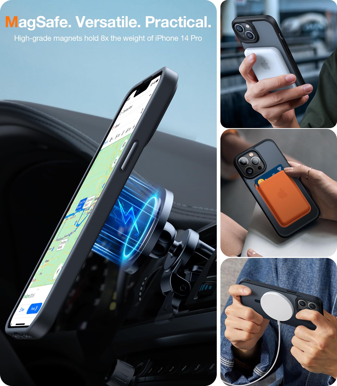 Foto 2 | Funda De Teléfono Torras Stronger Magnetic Para Iphone 13 Pro, Color Negro Translúcido - Venta Internacional.