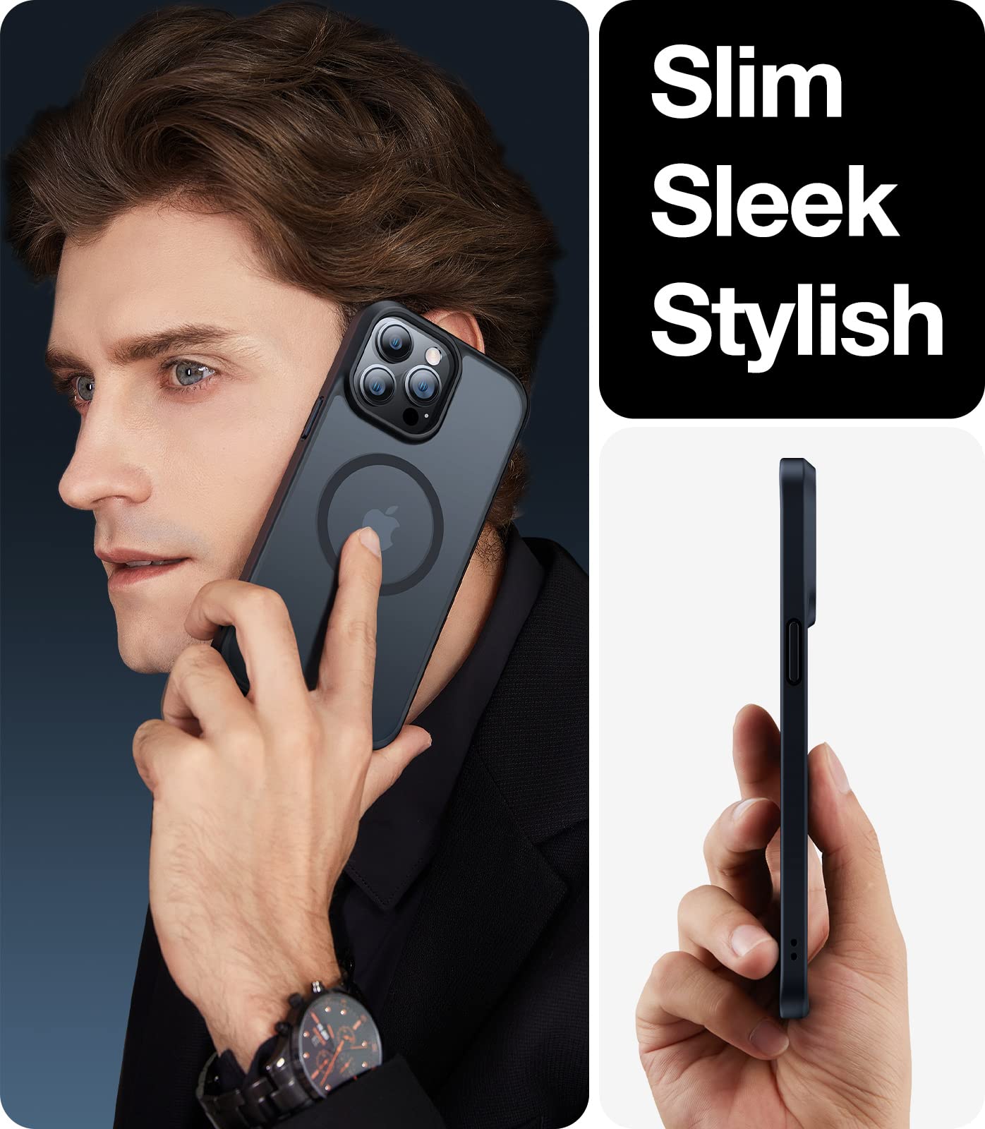 Foto 7 pulgar | Funda De Teléfono Torras Stronger Magnetic Para Iphone 13 Pro, Color Negro Translúcido - Venta Internacional.