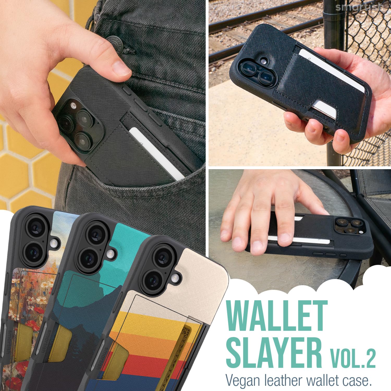 Foto 4 pulgar | Funda Tipo Cartera Smartish  Wallet Slayer Vol. 2 Para Iphone 16 - Venta Internacional.