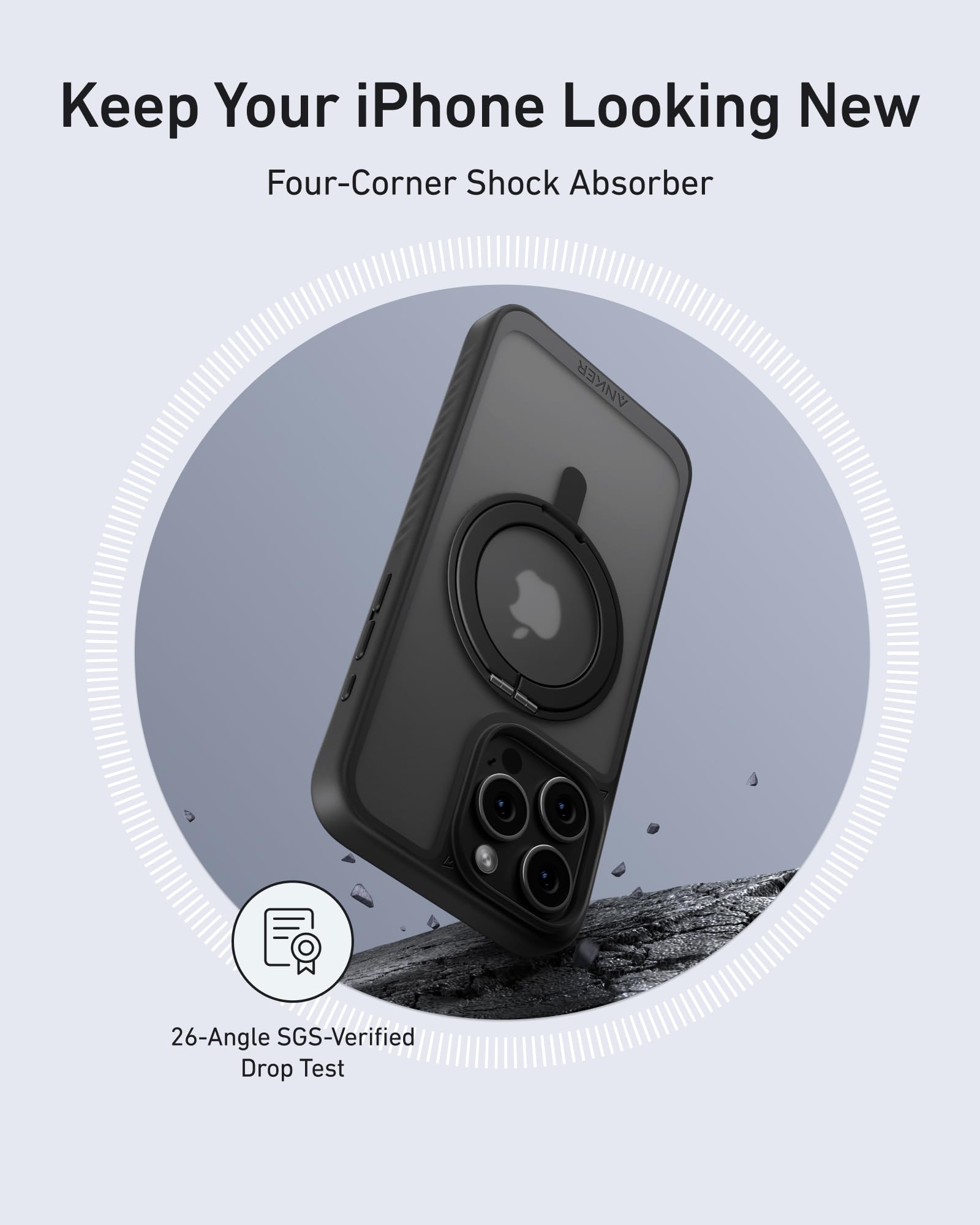 Foto 6 pulgar | Funda Para Teléfono Anker Ultra Magnetic Con Soporte Anular De 360° Para Iphone 16 - Venta Internacional.