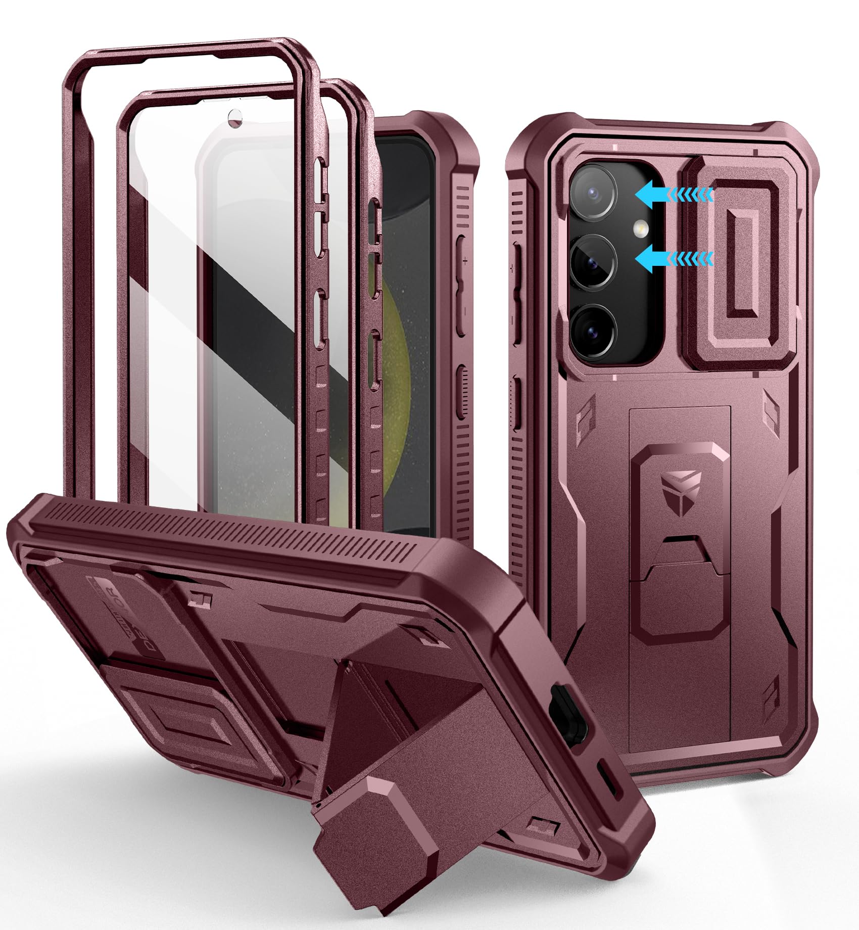 Foto 2 pulgar | Funda Dexnor Para Samsung Galaxy S24 Con Cámara Deslizante, Color Rojo - Venta Internacional.