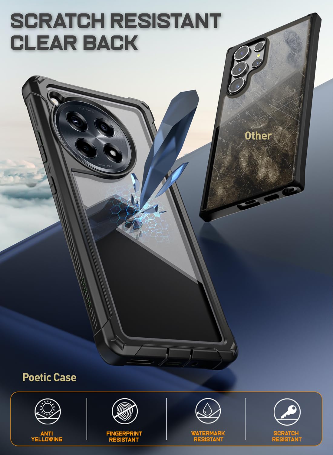 Foto 5 pulgar | Funda Para Teléfono Poetic Guardian Oneplus 12r 5g 2024 Negro/transparente - Venta Internacional.