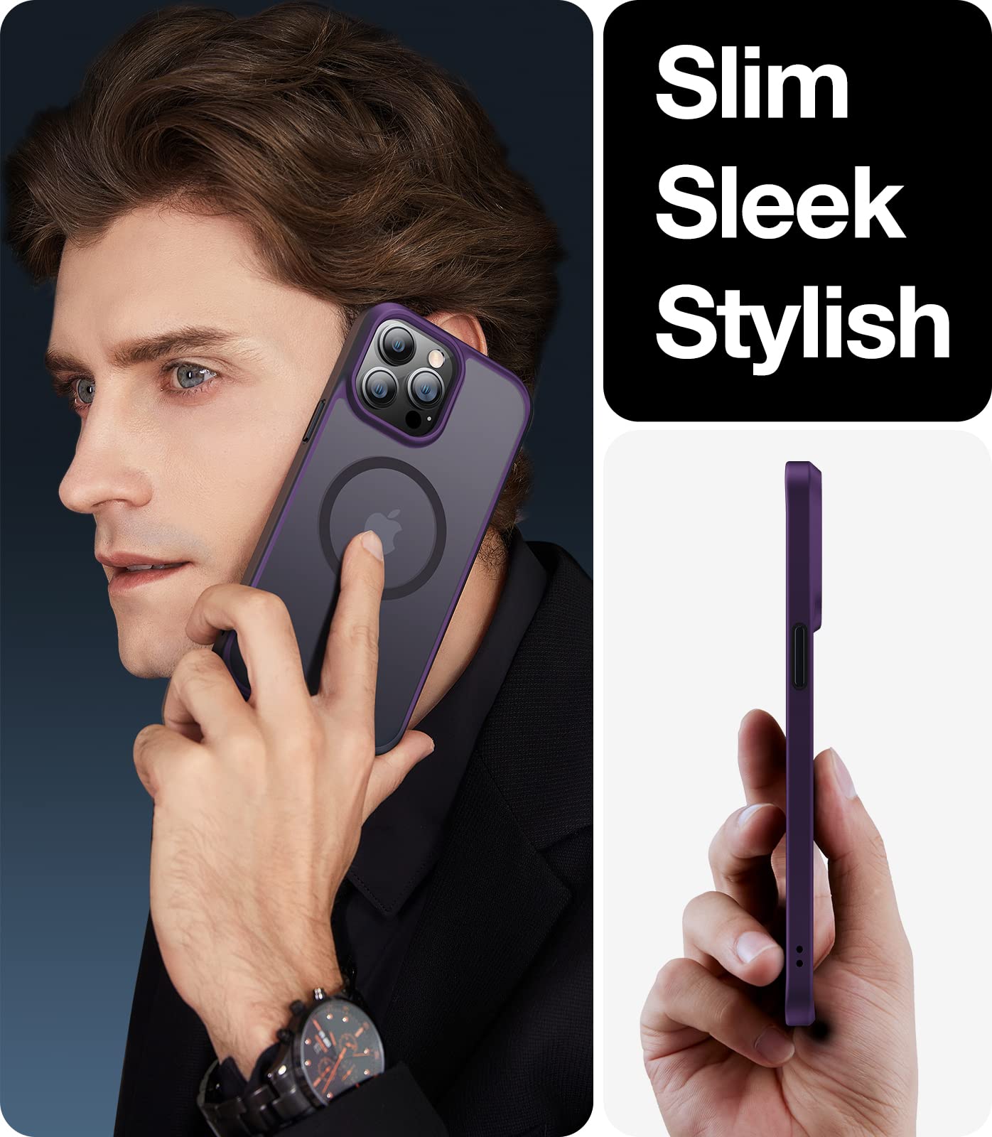 Foto 7 pulgar | Funda De Teléfono Torras Magnetic Para Iphone 13 Pro Max Morada - Venta Internacional.