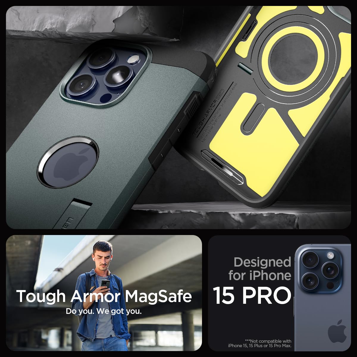 Foto 2 | Funda Spigen Tough Armor Magfit Para El Iphone 15 Pro (2023) - Venta Internacional.