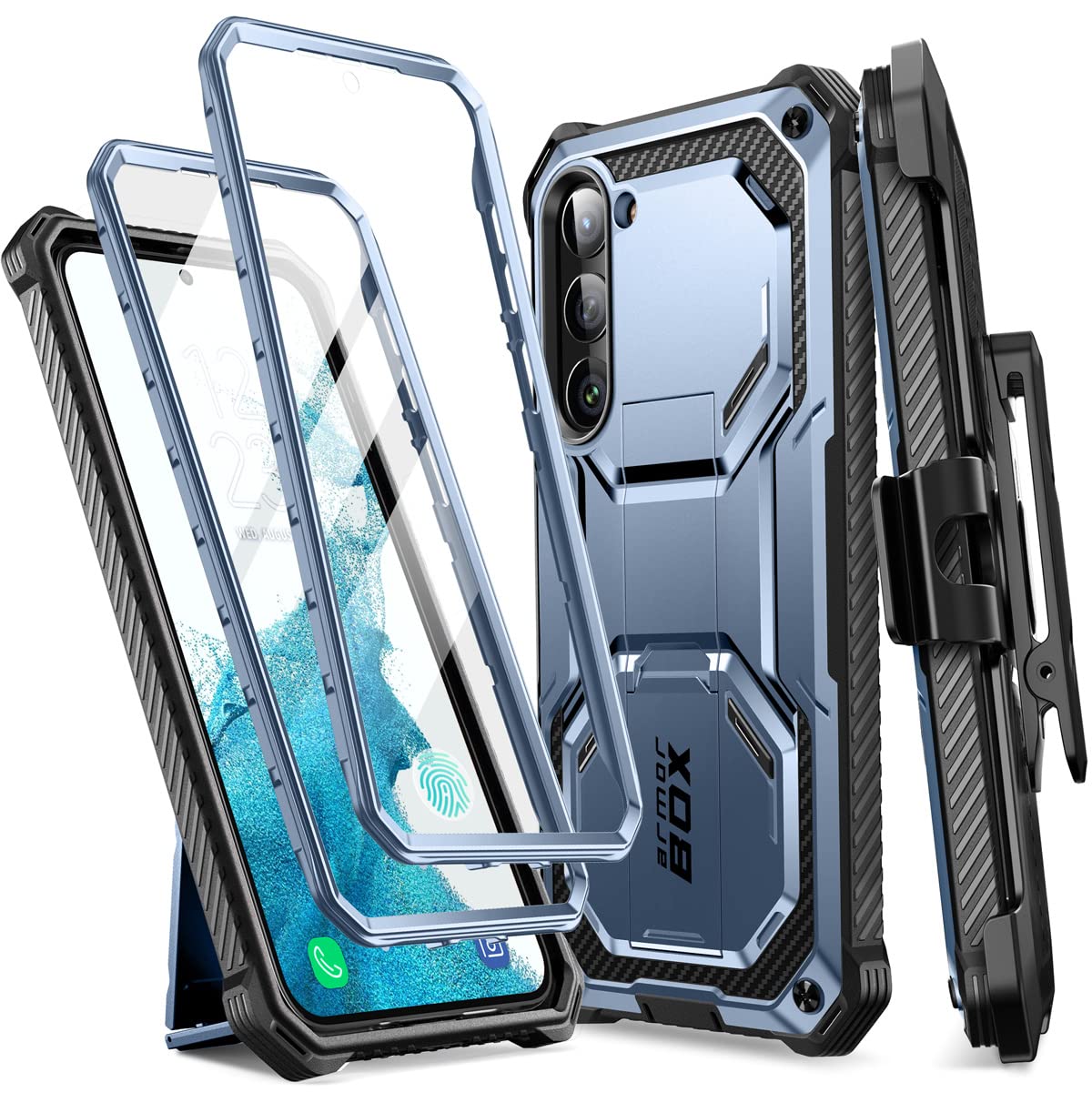 Funda I-blason Armorbox Para Samsung Galaxy S23 Con Soporte Azul - Venta Internacional.