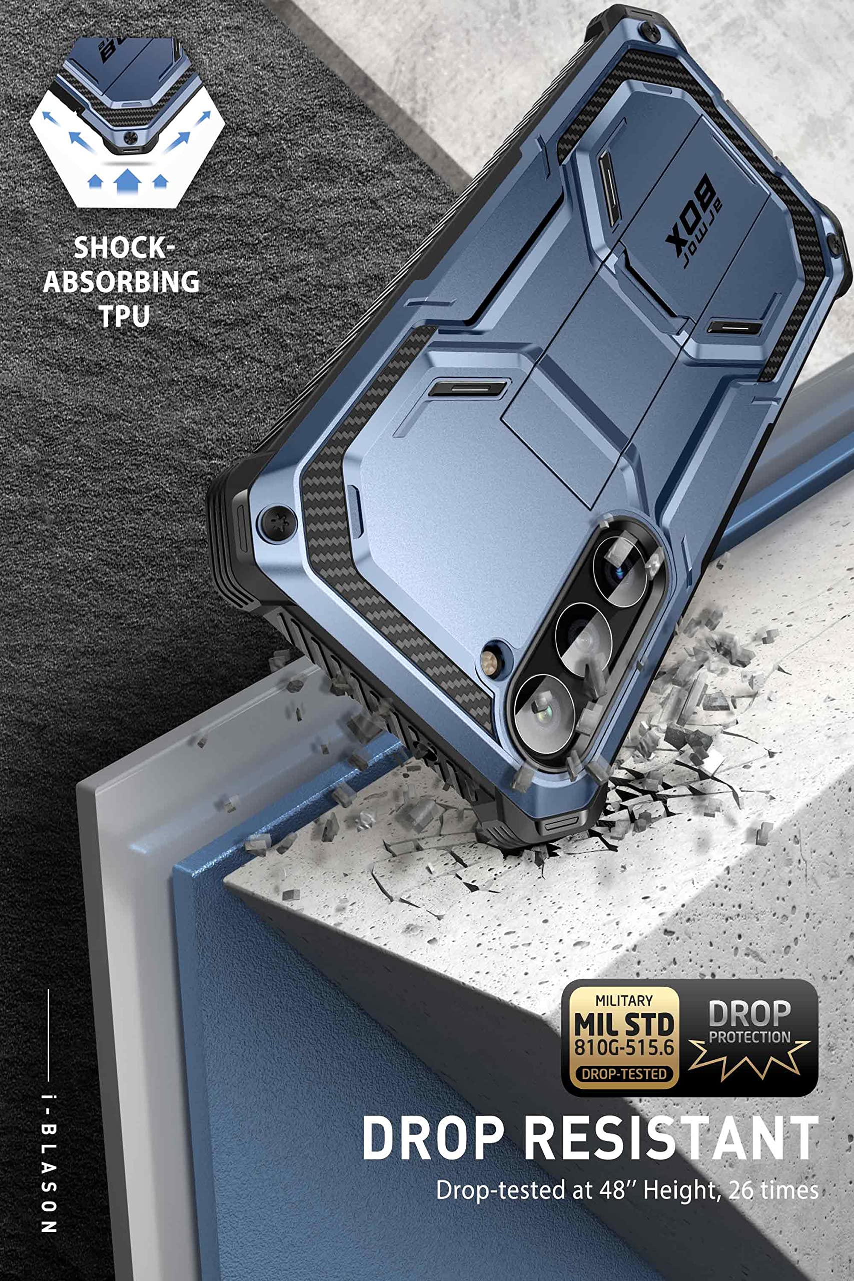 Foto 5 pulgar | Funda I-blason Armorbox Para Samsung Galaxy S23 Con Soporte Azul - Venta Internacional.