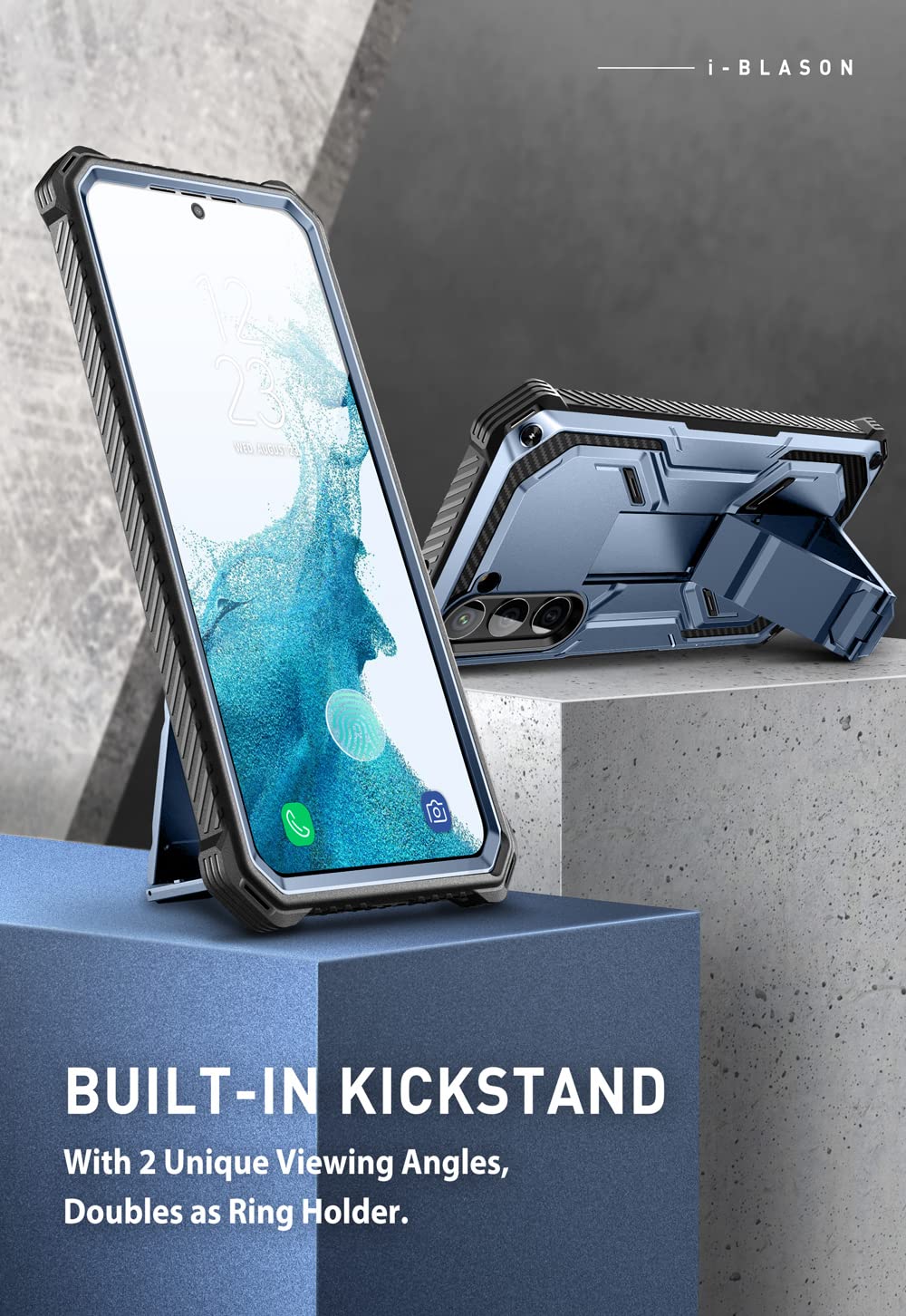 Foto 8 pulgar | Funda I-blason Armorbox Para Samsung Galaxy S23 Con Soporte Azul - Venta Internacional.