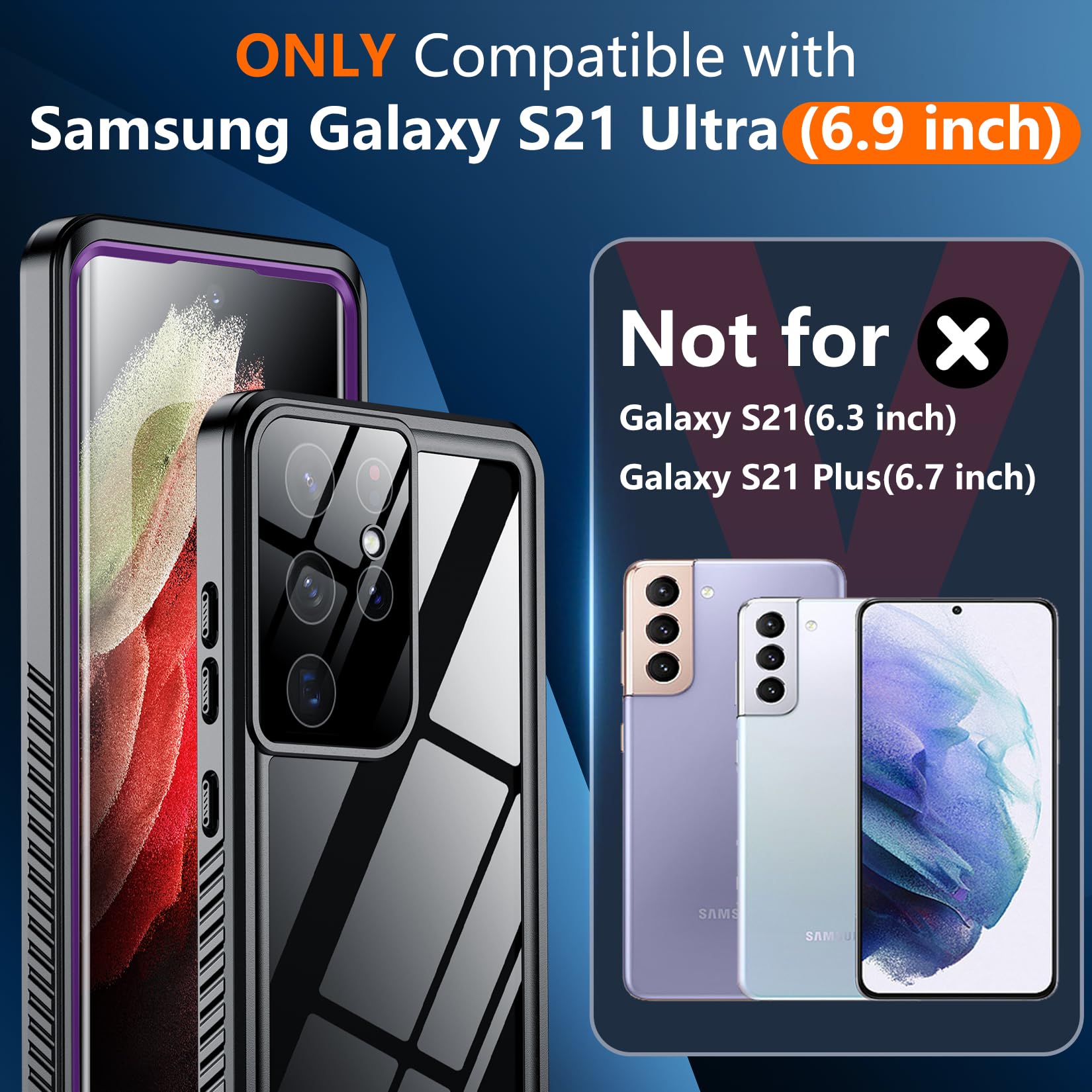 Foto 3 pulgar | Funda Impermeable Spidercase Para Samsung Galaxy S21 Ultra 6.8 Pulgadas - Venta Internacional.