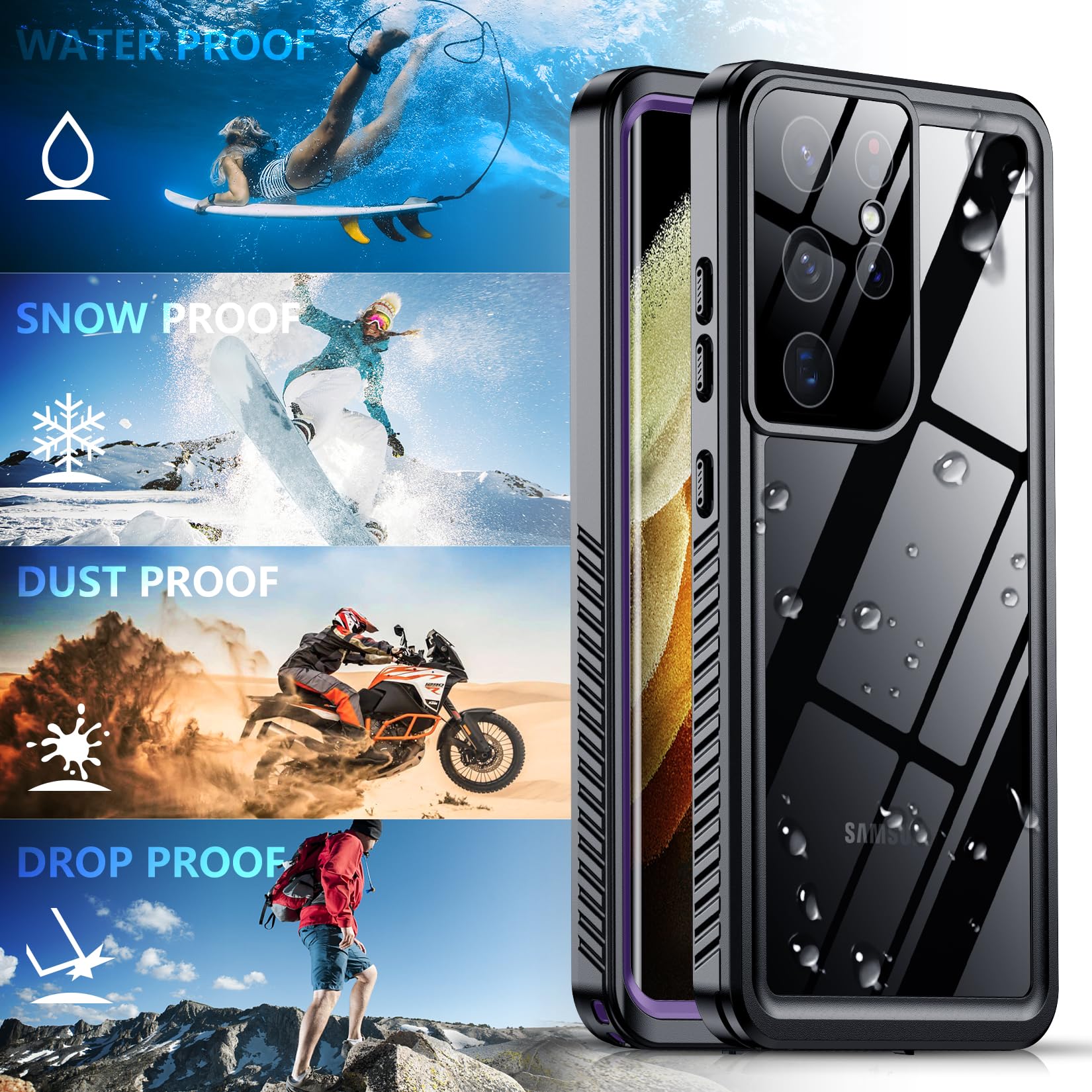Foto 8 pulgar | Funda Impermeable Spidercase Para Samsung Galaxy S21 Ultra 6.8 Pulgadas - Venta Internacional.