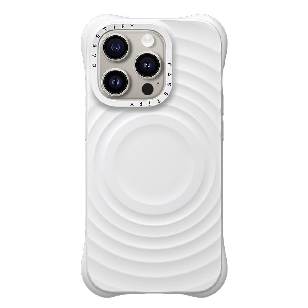 Foto 2 pulgar | Funda De Teléfono Casetify Ripple De Silicona Blanca Para Iphone 15 Pro - Venta Internacional.