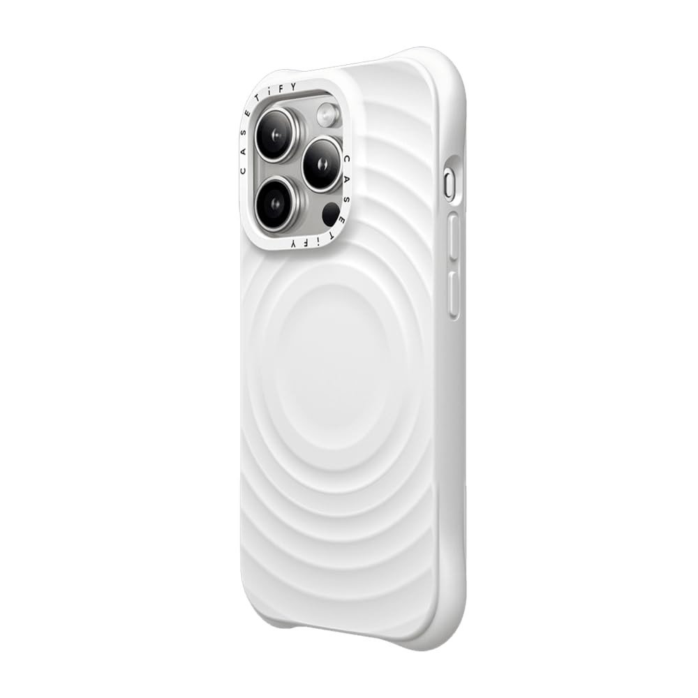 Foto 3 pulgar | Funda De Teléfono Casetify Ripple De Silicona Blanca Para Iphone 15 Pro - Venta Internacional.
