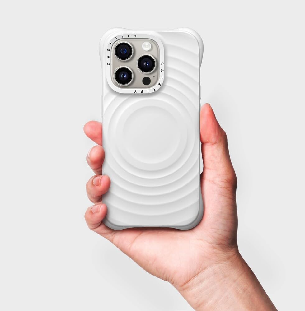 Foto 4 | Funda De Teléfono Casetify Ripple De Silicona Blanca Para Iphone 15 Pro - Venta Internacional.