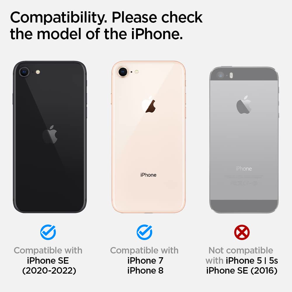 Foto 2 | Funda De Teléfono Spigen Slim Armor Cs Para Iphone Se 2022 Negra - Venta Internacional.