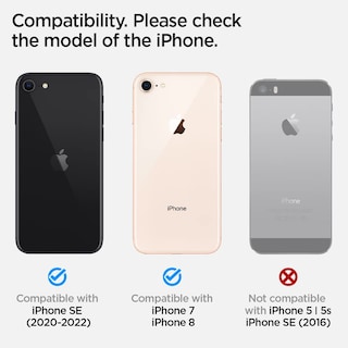 Foto 2 | Funda De Teléfono Spigen Slim Armor Cs Para Iphone Se 2022 Negra - Venta Internacional.