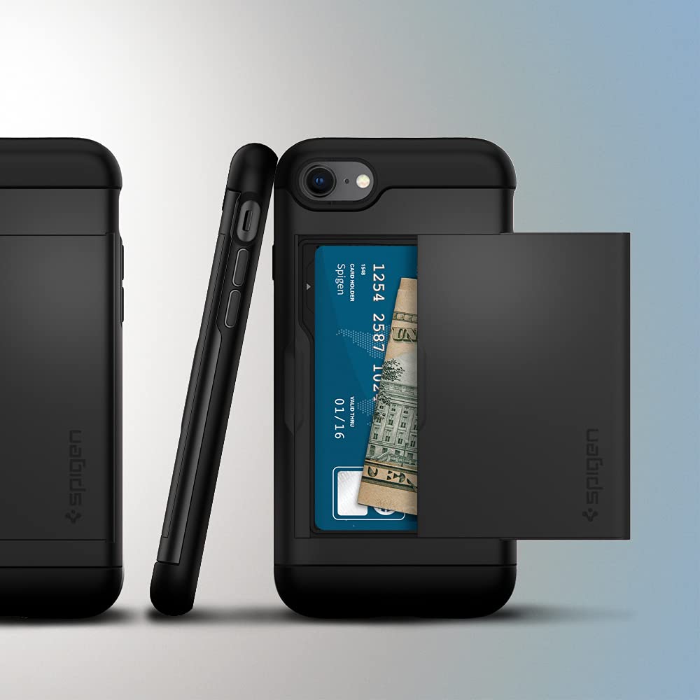Foto 4 pulgar | Funda De Teléfono Spigen Slim Armor Cs Para Iphone Se 2022 Negra - Venta Internacional.