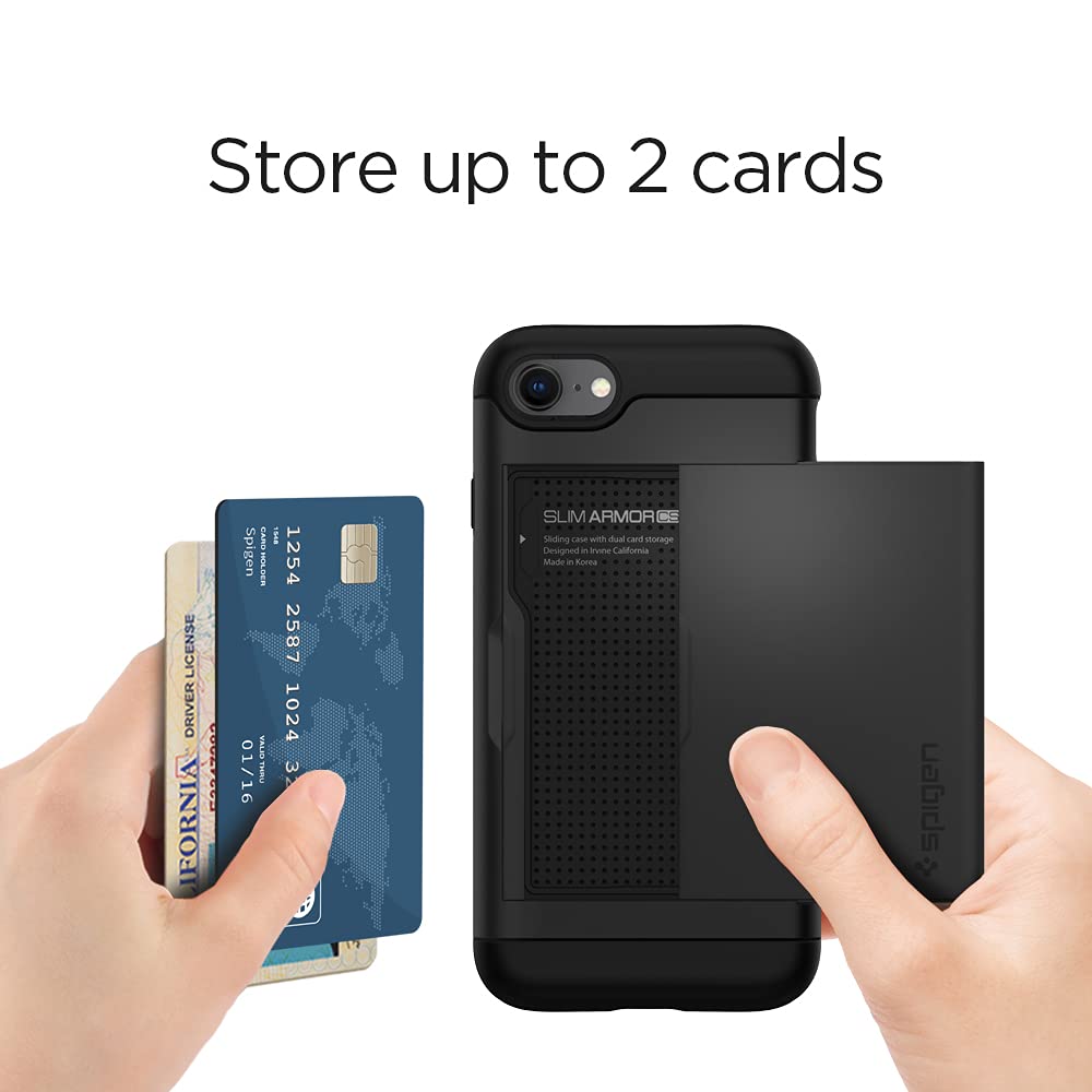 Foto 5 pulgar | Funda De Teléfono Spigen Slim Armor Cs Para Iphone Se 2022 Negra - Venta Internacional.