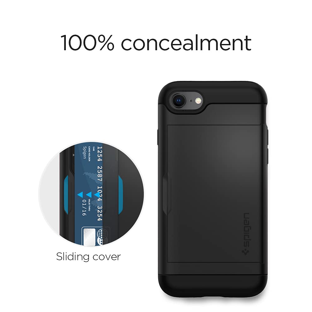 Foto 7 pulgar | Funda De Teléfono Spigen Slim Armor Cs Para Iphone Se 2022 Negra - Venta Internacional.