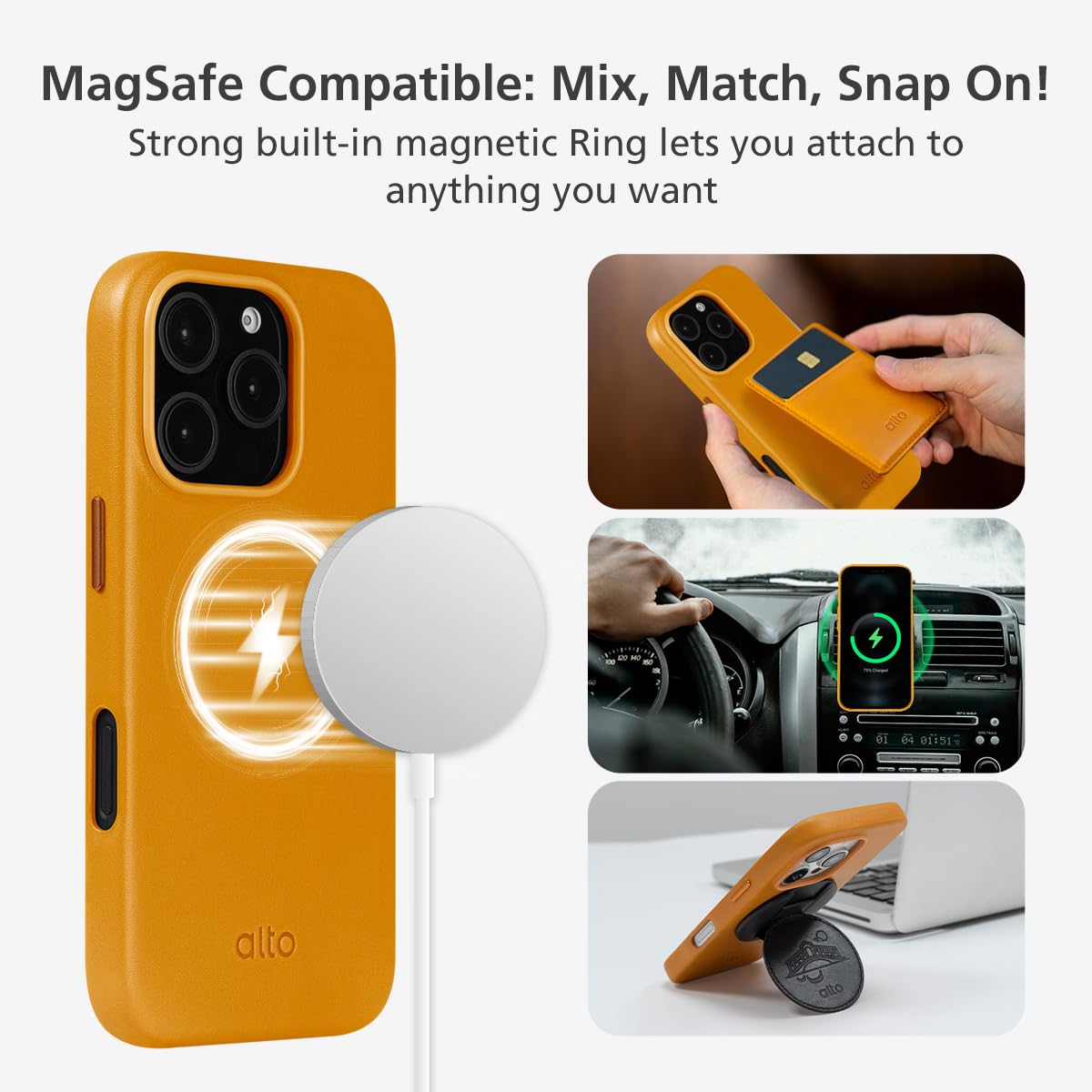 Foto 5 pulgar | Funda De Piel Magnética Compatible Con Iphone 16 Pro Max - Venta Internacional.