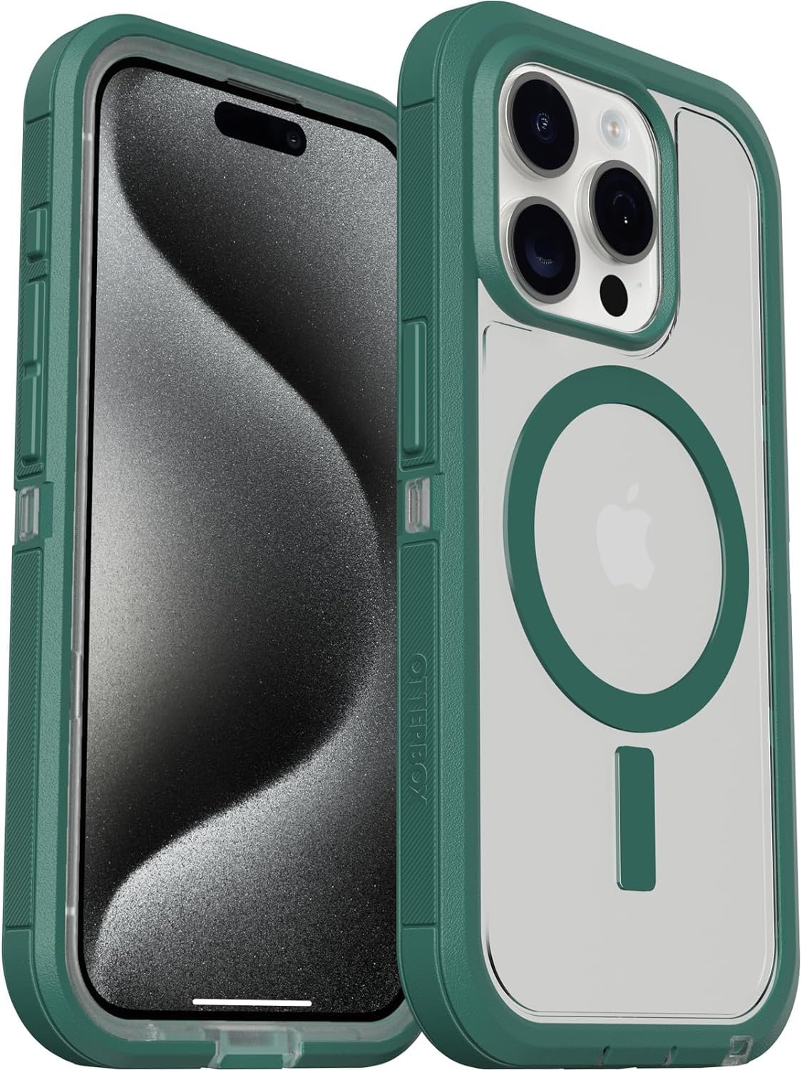 Funda Otterbox Para Iphone 15 Pro Defender Series Xt, Transparente Y Verde - Venta Internacional.