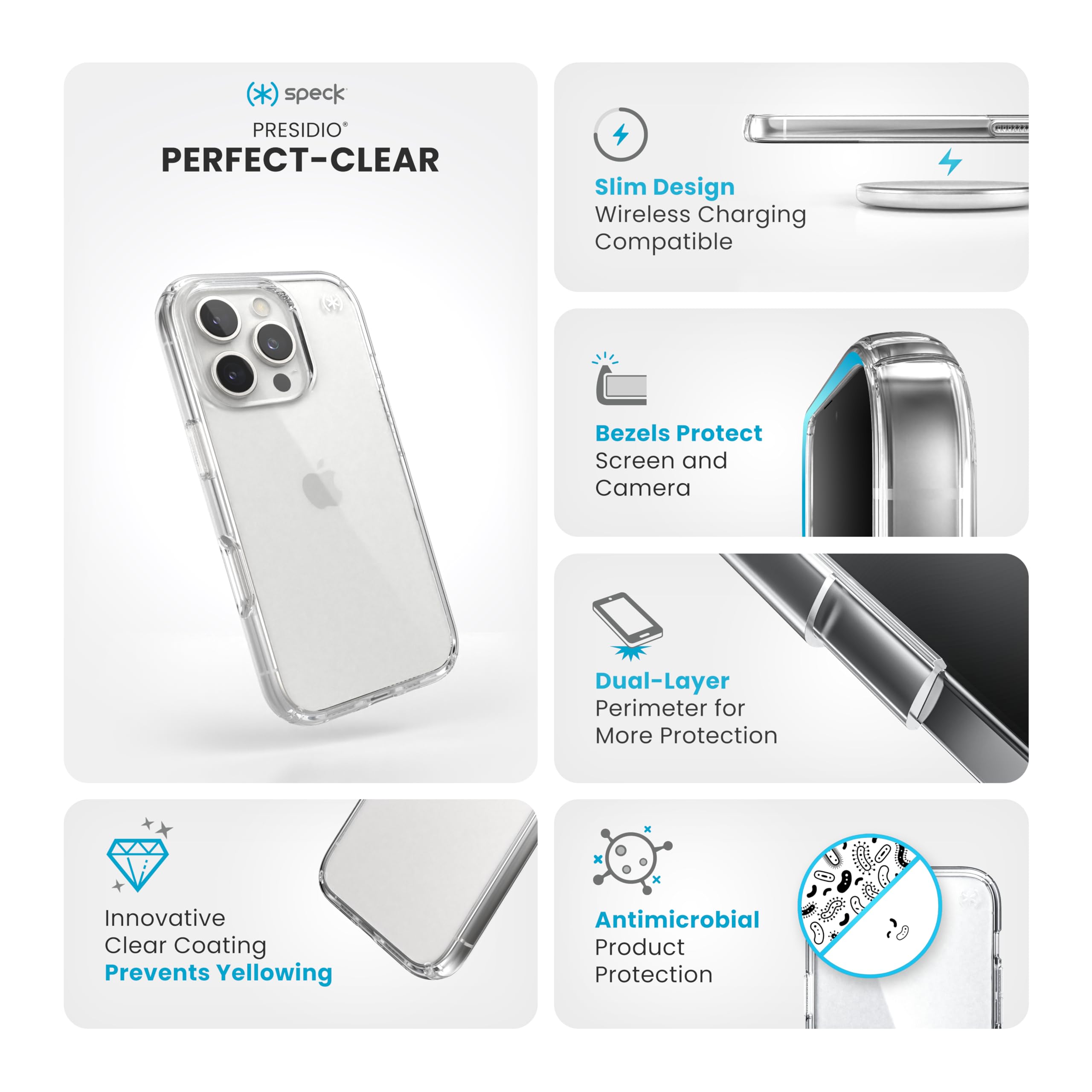 Foto 3 pulgar | Funda De Teléfono Speck Clear Presidio Perfecta Para Iphone 16 Pro - Venta Internacional.