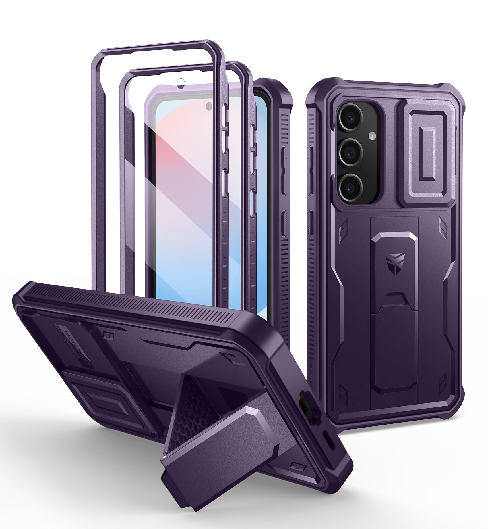 Funda Dexnor Para Samsung Galaxy S24 Fe Con Funda De Cámara, Color Morado - Venta Internacional.