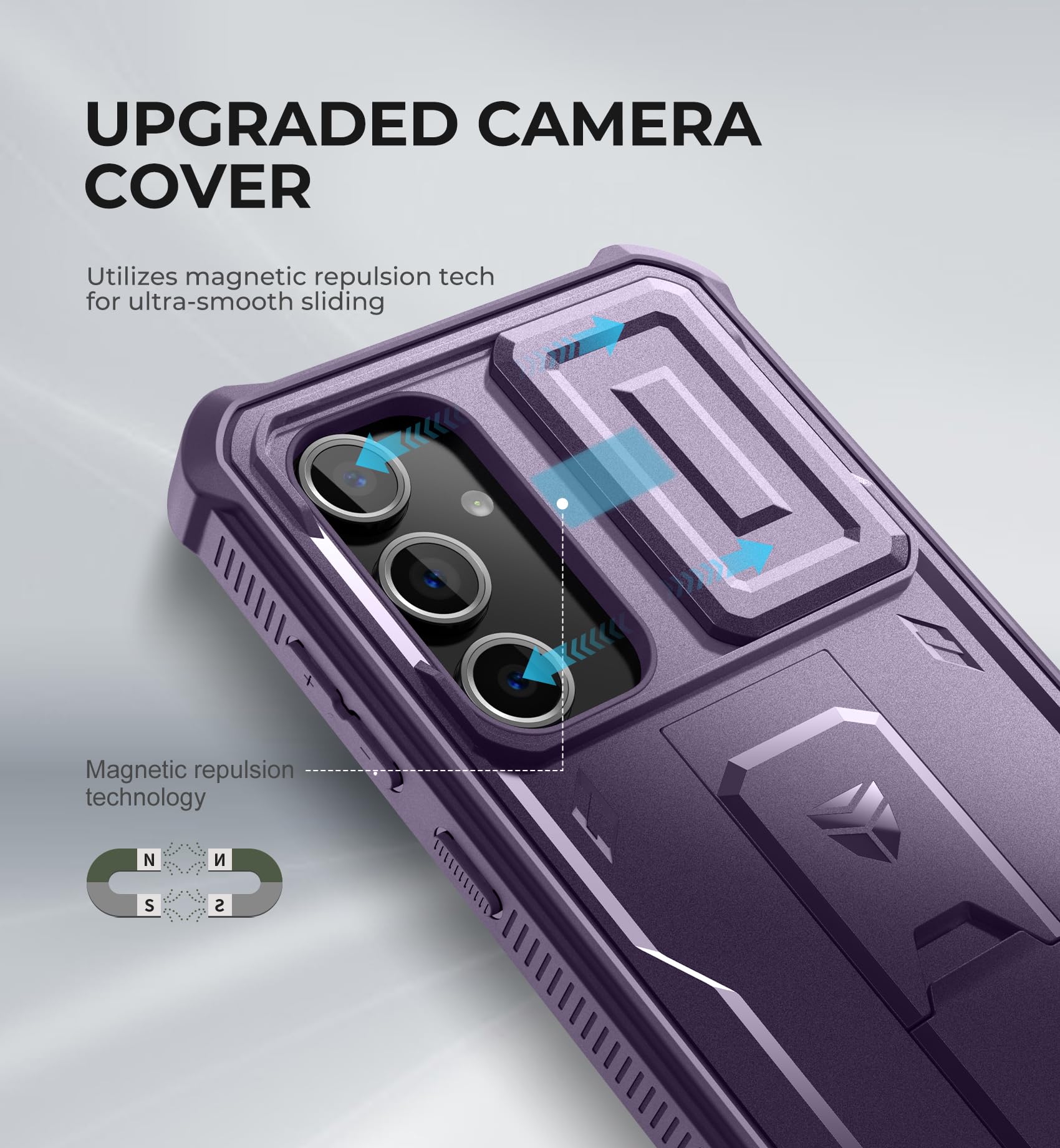 Foto 4 pulgar | Funda Dexnor Para Samsung Galaxy S24 Fe Con Funda De Cámara, Color Morado - Venta Internacional.