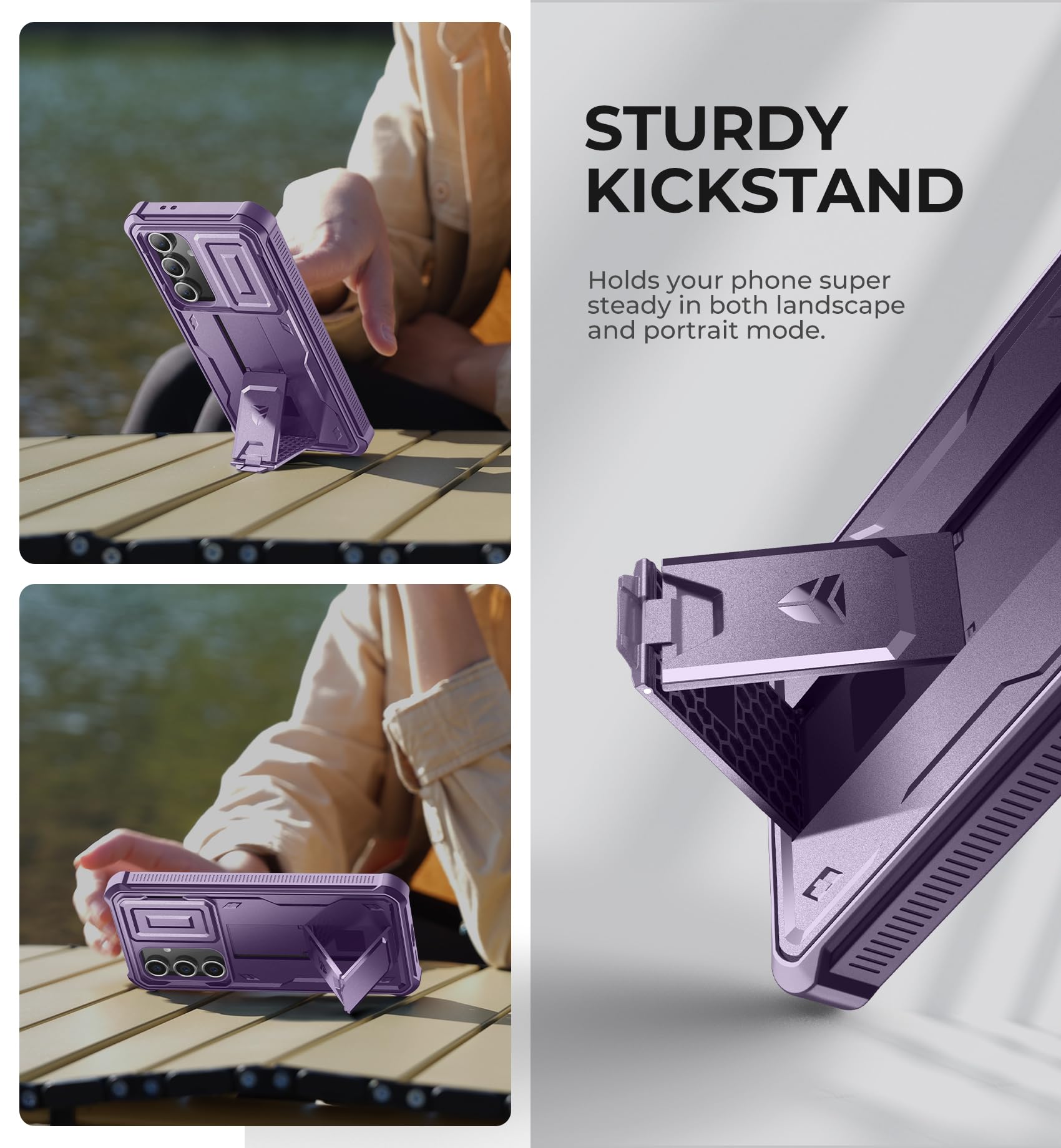 Foto 5 pulgar | Funda Dexnor Para Samsung Galaxy S24 Fe Con Funda De Cámara, Color Morado - Venta Internacional.
