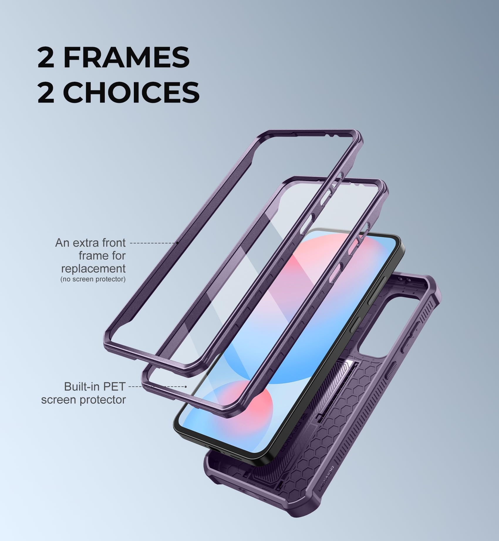 Foto 6 pulgar | Funda Dexnor Para Samsung Galaxy S24 Fe Con Funda De Cámara, Color Morado - Venta Internacional.