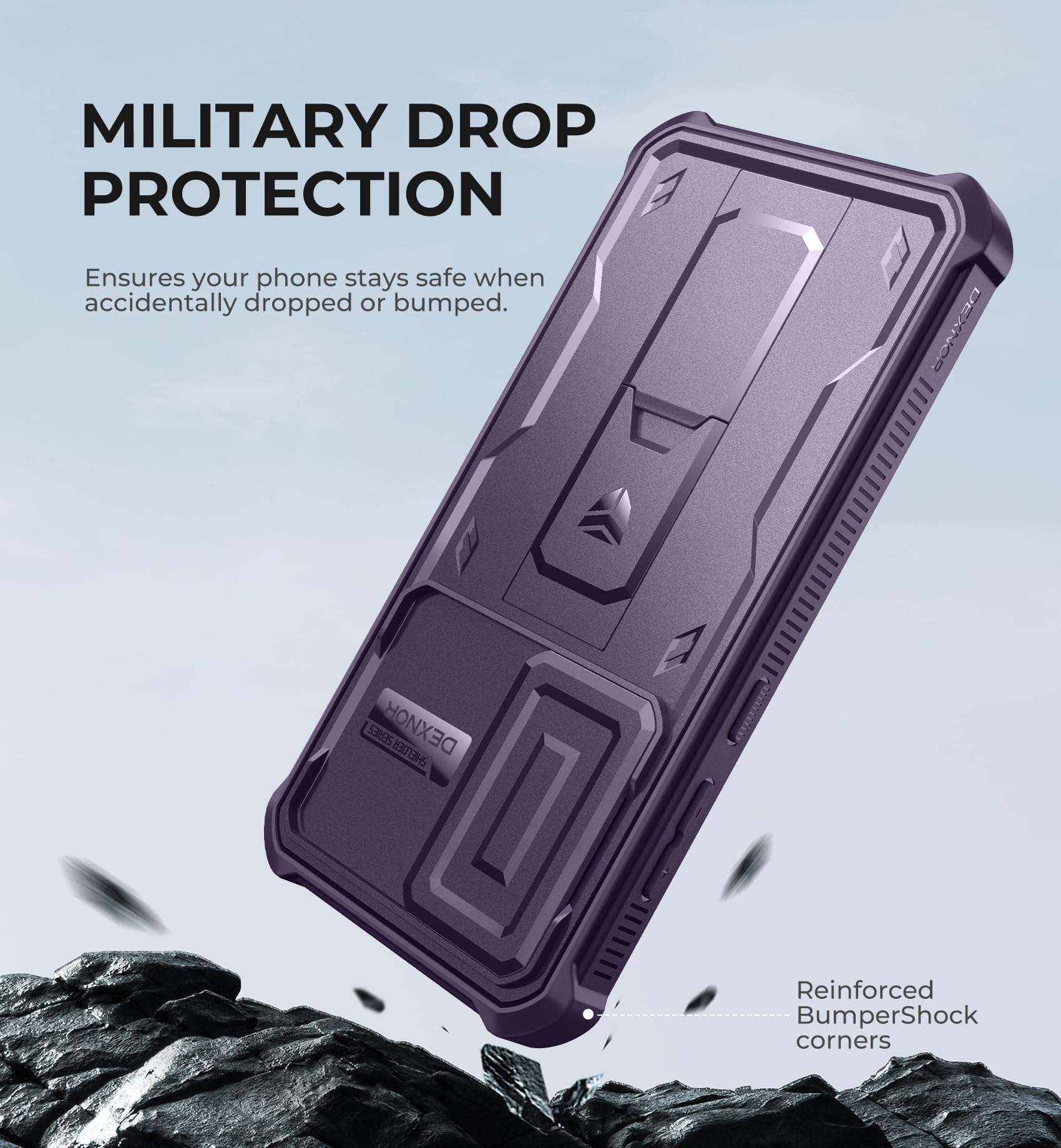 Foto 7 pulgar | Funda Dexnor Para Samsung Galaxy S24 Fe Con Funda De Cámara, Color Morado - Venta Internacional.